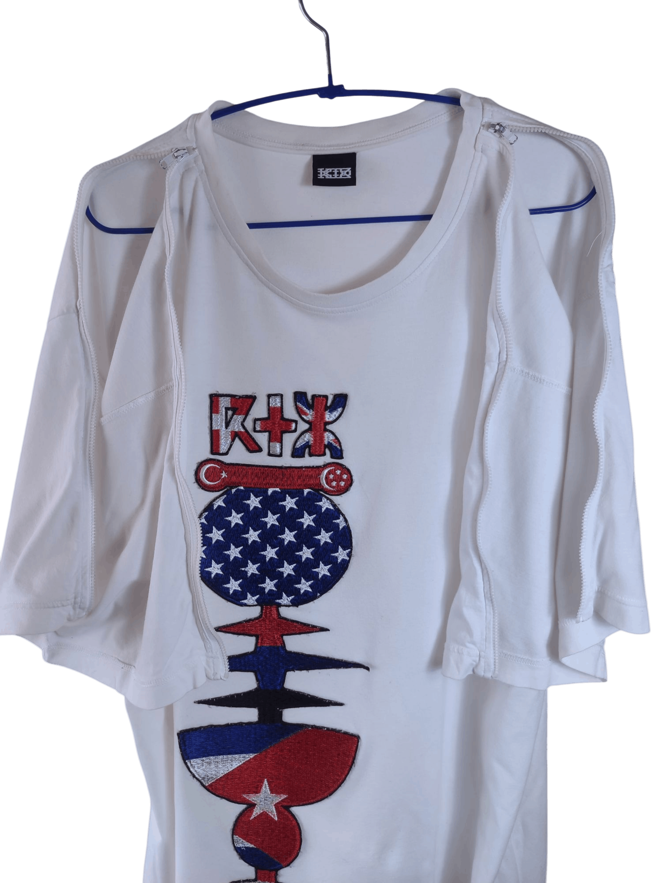 KTZ KTZ Kokon To Zai White Embroidered Rocket Graphic Flag Tee Size US S / EU 44-46 / 1 - 9 Thumbnail