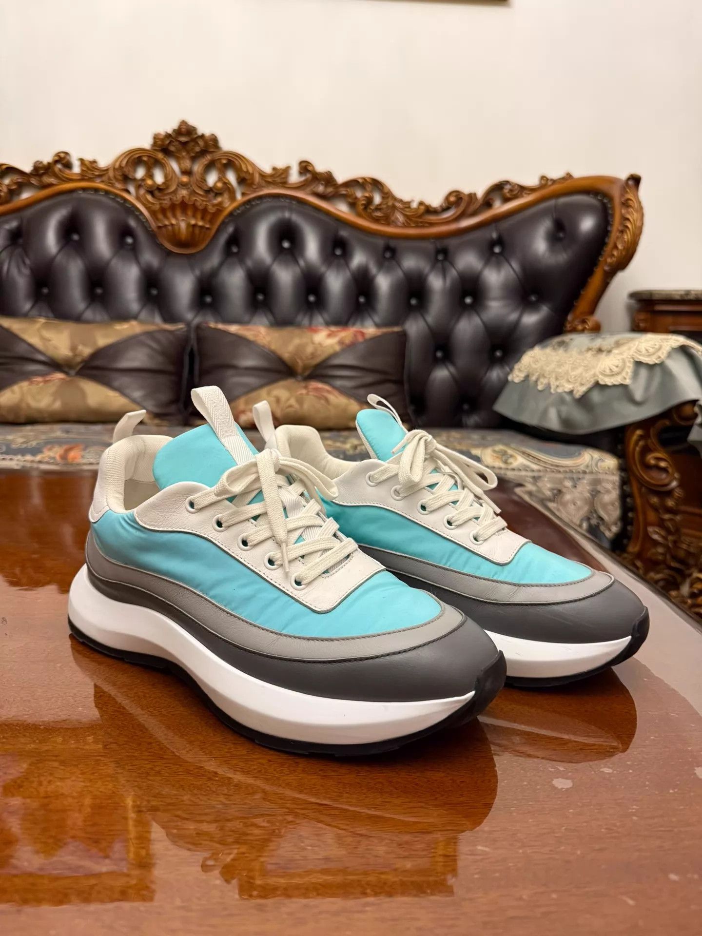 Hermes Hermes Men's Colorblock Leather-Fabric Sneaker 41 (Like New) Size US 8 / EU 41 - 1 Thumbnail