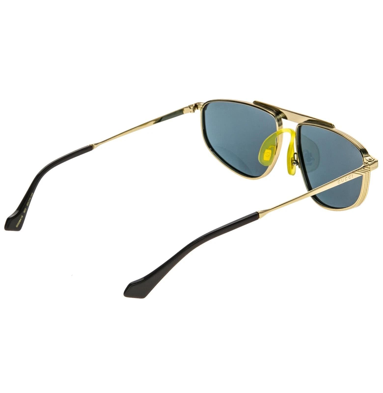 Gucci GUCCI GG0841S 0841 Retro Gold Blue Metal Logo Sunglasses 003 Size ONE SIZE - 7 Thumbnail