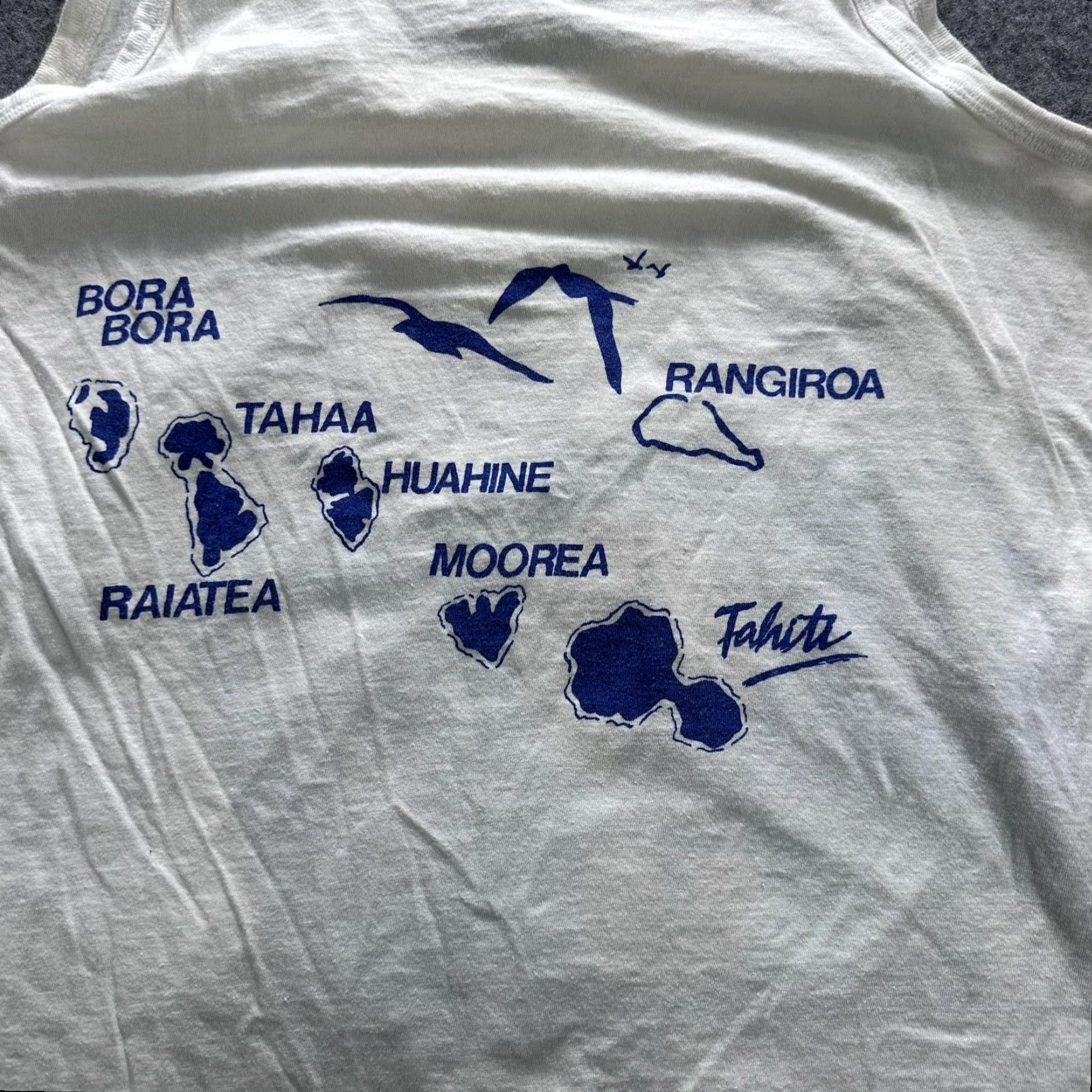 Vintage Vintage Bora Bora Shirt Women Medium White Tank Top Tahiti Map Graphic Island Size M / US 6-8 / IT 42-44 - 7 Thumbnail