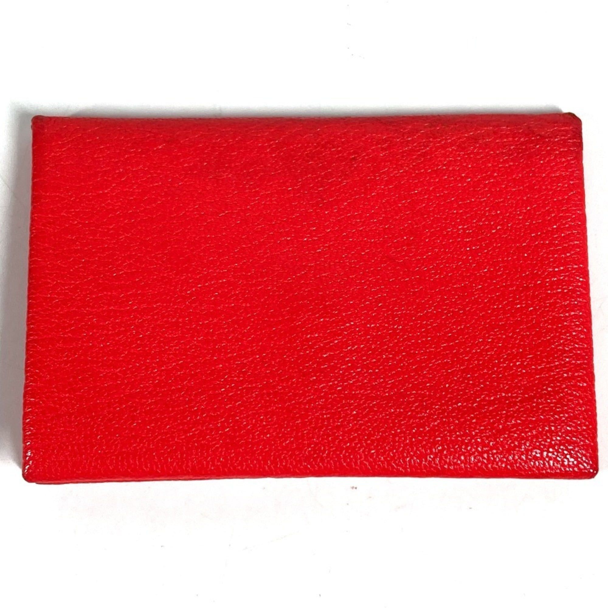 Hermes HERMES Calvi Verso Bicolor Wallet/Coin Purse - A stylish bi-fold wallet/card holder in Chevre leather, suitable for both men and women, red. Size ONE SIZE - 1 Thumbnail