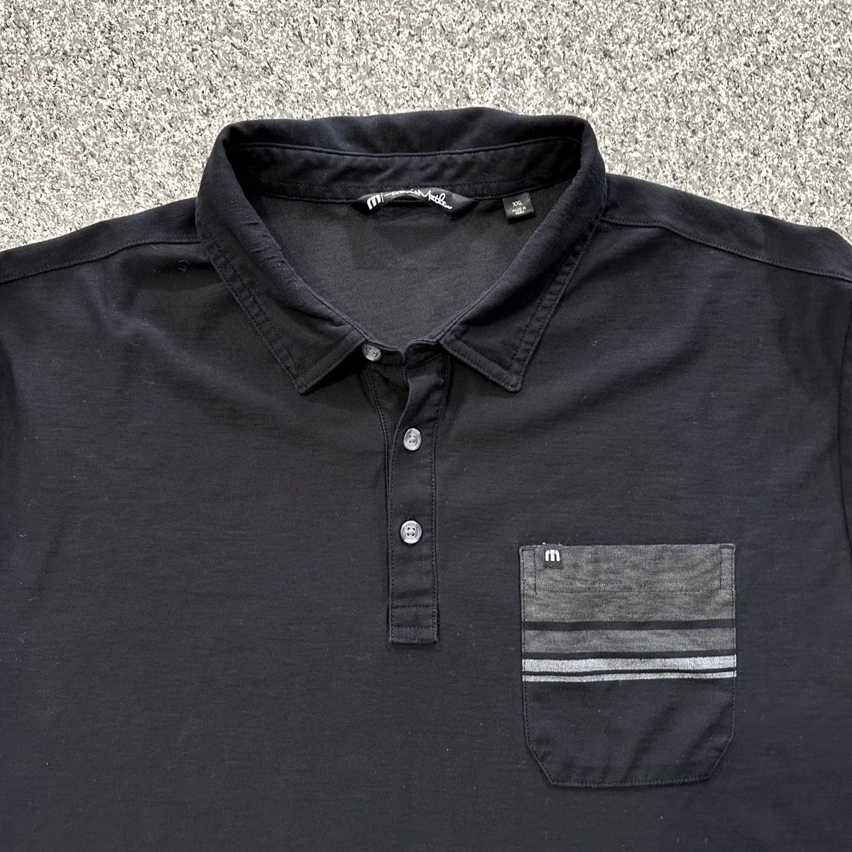 TravisMathew Travis Mathew Polo Mens XXL Short Sleeve Collared Golf Shirt Black Pima Cotton Size US XXL / EU 58 / 5 - 3 Thumbnail