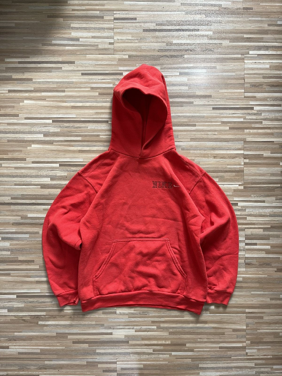 Nike Vintage 90s Nike Red Swoosh Hoodie Made in USA 🇺🇸 Size US M / EU 48-50 / 2 - 1 Thumbnail