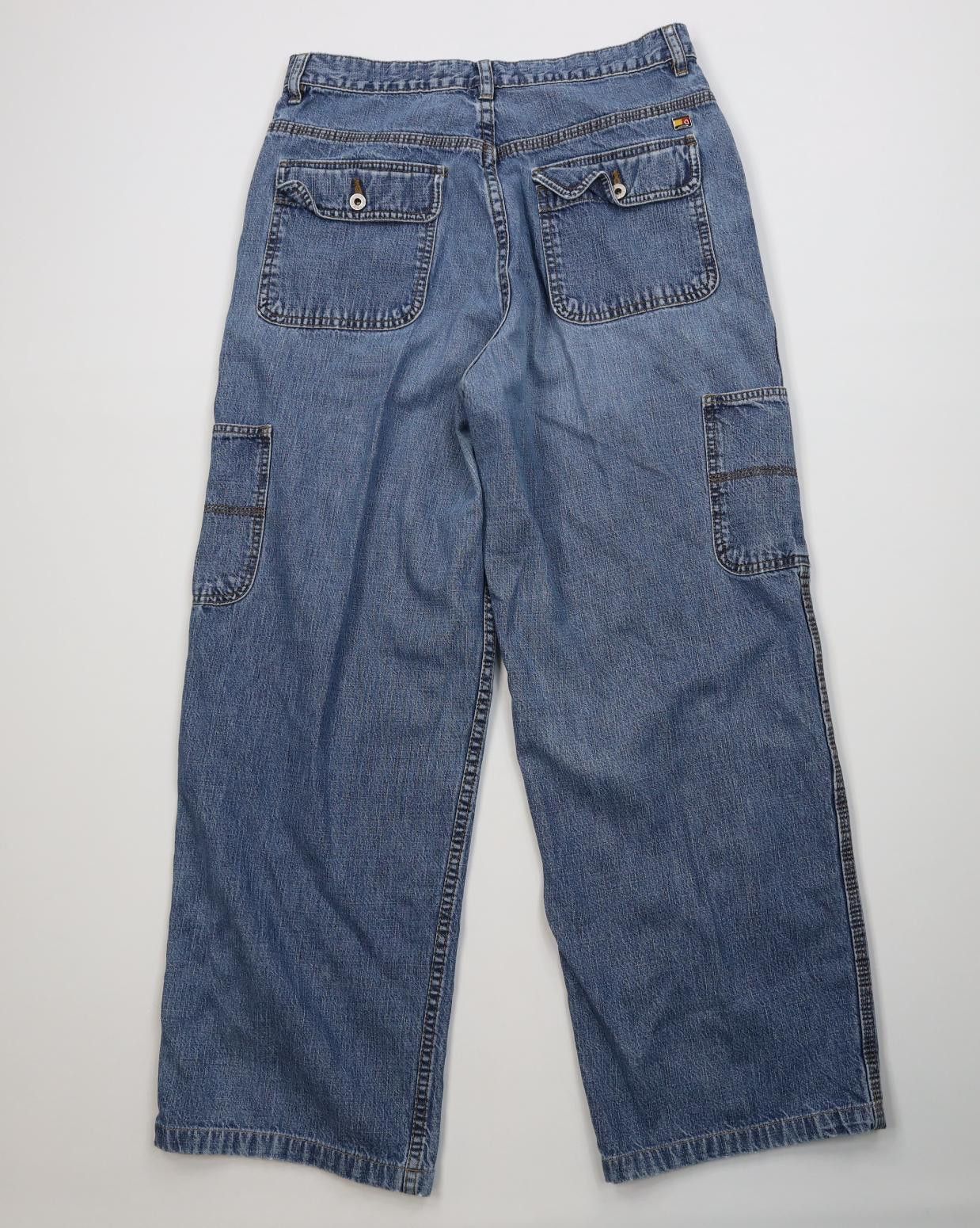 Tommy Hilfiger Vintage 90s Y2K Tommy Hilfiger Wide Leg Cargo Denim Jeans Size 34" / US 12 / IT 48 - 11 Thumbnail