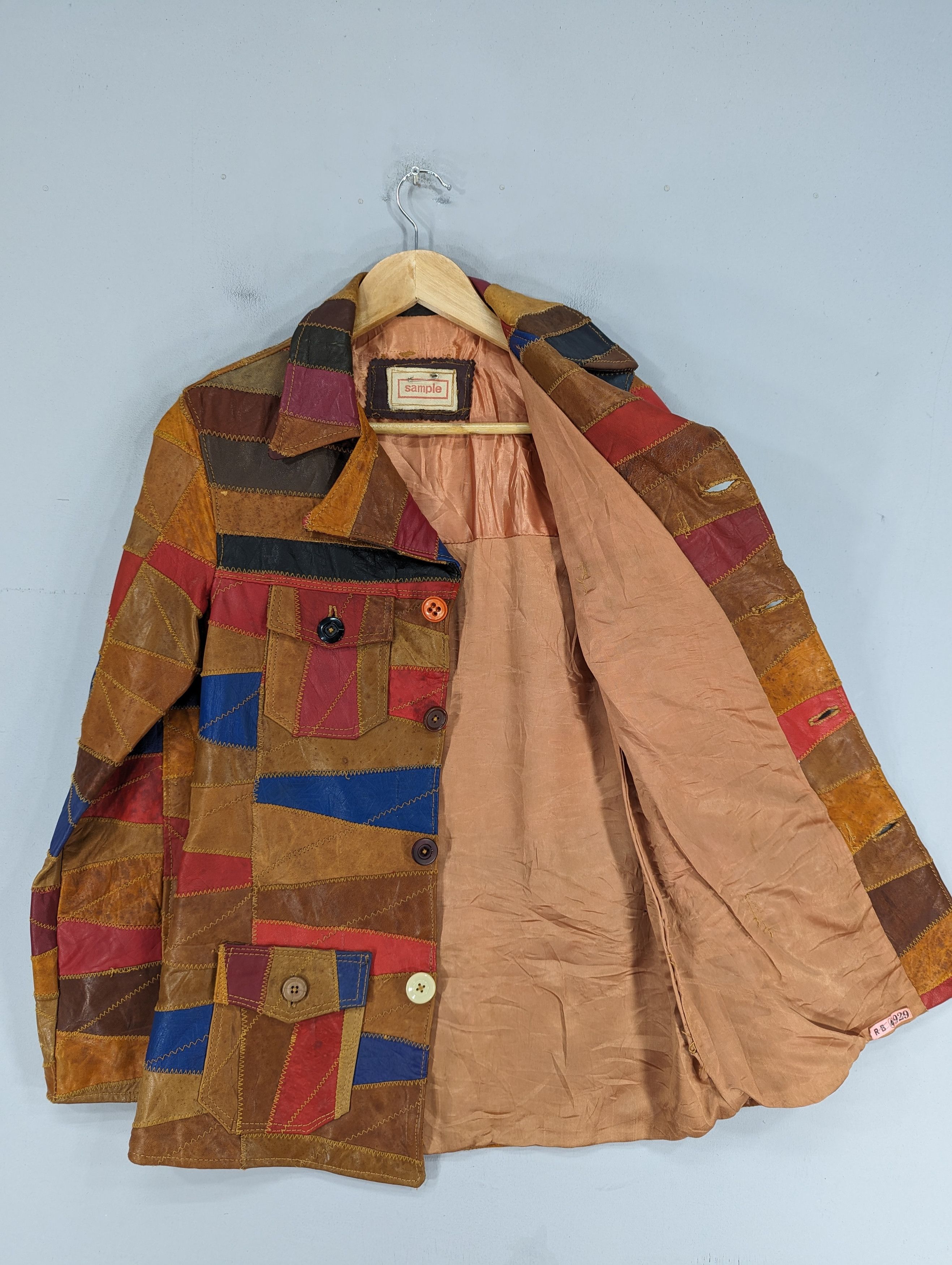 Vintage 🔥RARE🔥Vintage Unbrand Patchwork Leather Jacket Size XS / US 0-2 / IT 36-38 - 13 Thumbnail