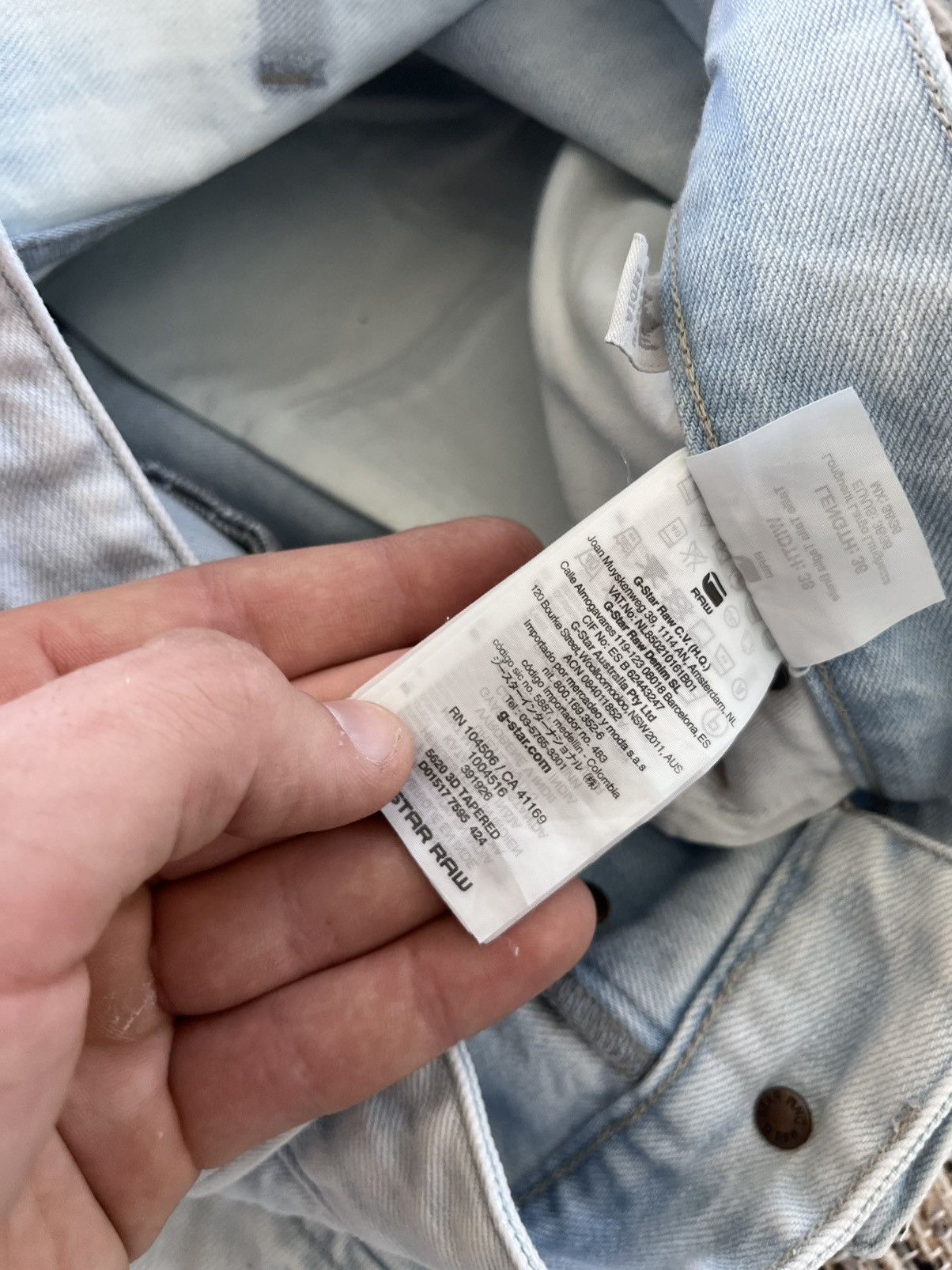 G-Star Vintage GStar Raw Moto Denim Jeans 38x36 Blue Knee Panel Y2K Size US 38 / EU 54 - 22 Thumbnail