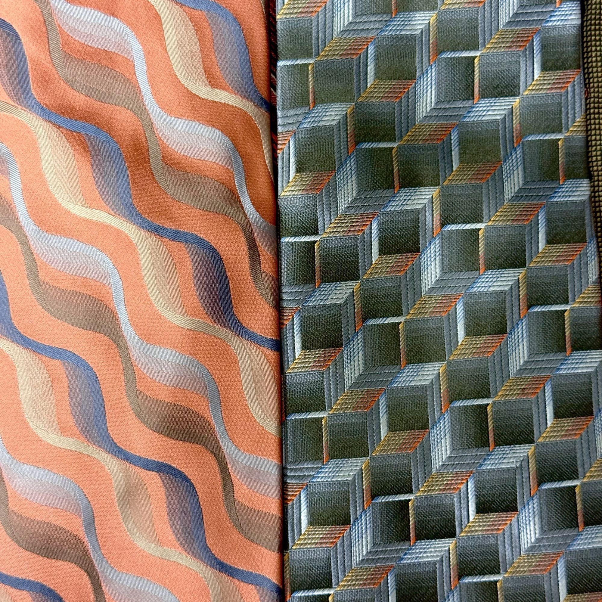 Brooks Brothers 6 pc Designer MODERN Woven Silk 3D GEOMETRIC Necktie Lot Size ONE SIZE - 3 Thumbnail