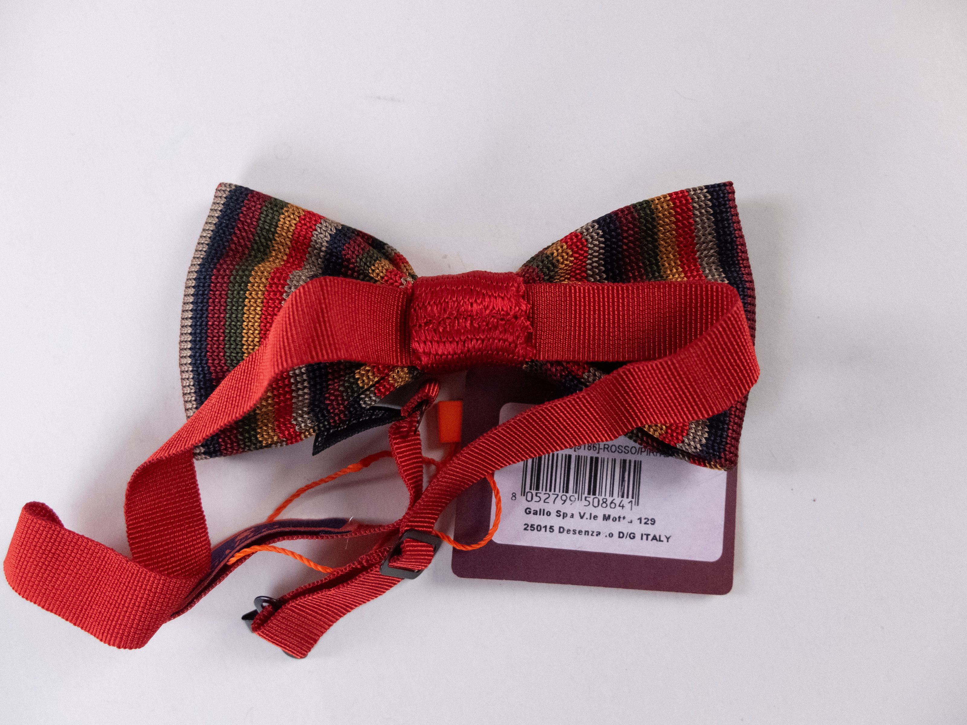 Other 2 x GALLO navy polka dots & colorful stripe silk bow ties Size ONE SIZE - 4 Thumbnail