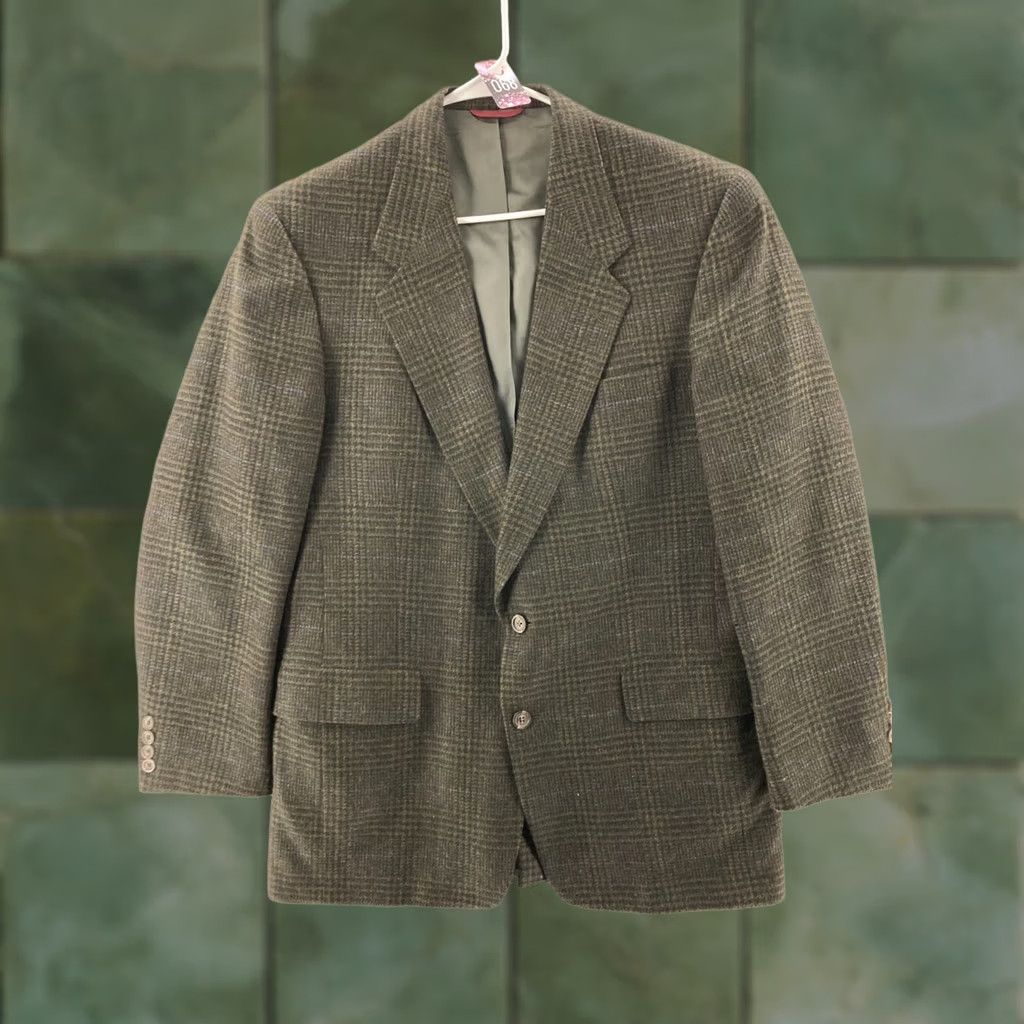 Hart Schaffner Marx Hart Schaffner Marx Blazer Mens Wool Plaid Single-Breasted Two-Button Notch Lapel Long Jacket 42 Multicolor Wool Blazer Men Size 42R - 1 Thumbnail