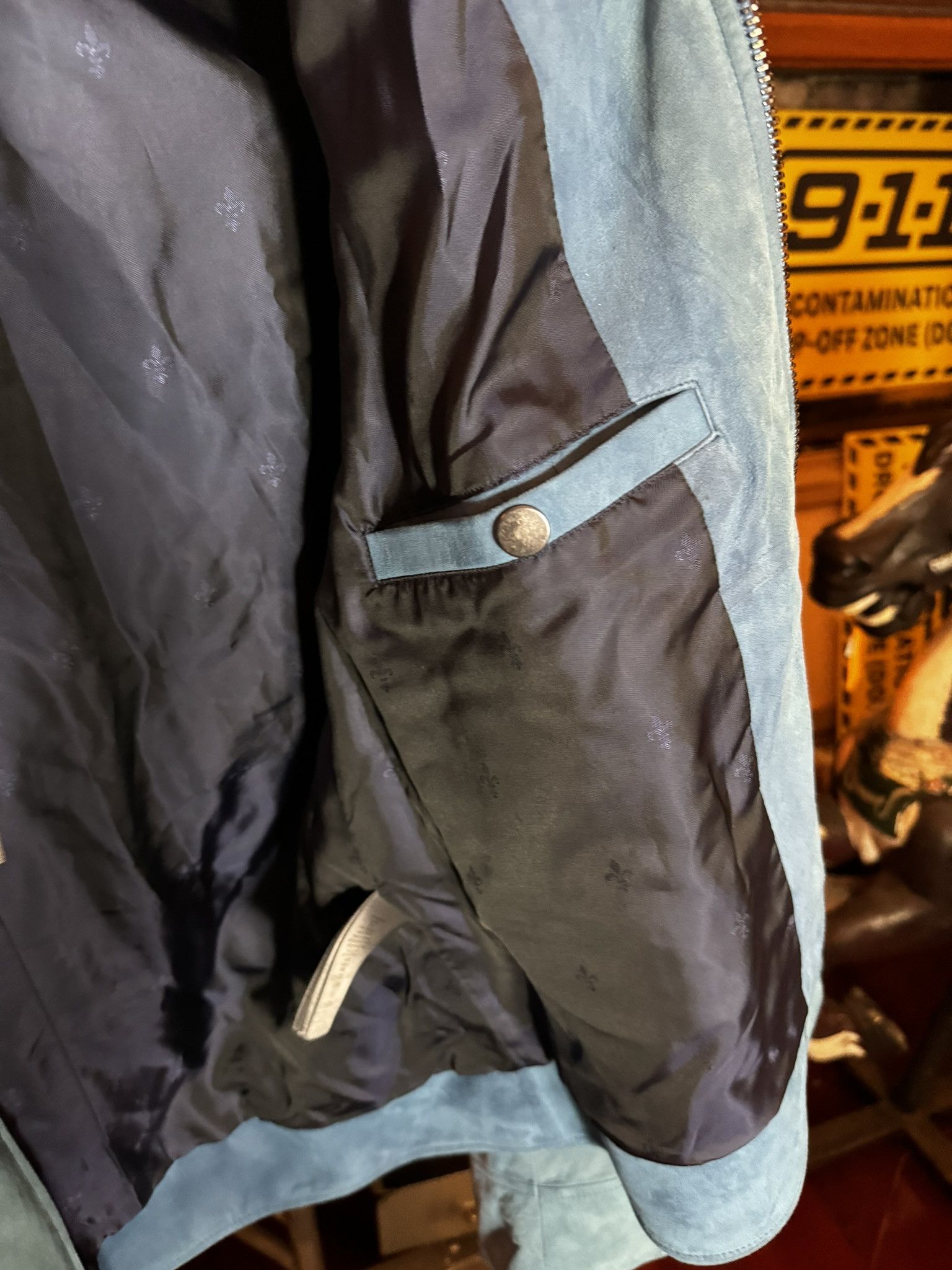 John Varvatos $2498 JOHN VARVATOS Blue Steel ROCKAWAY Suede Jacket sz 48 Size US M / EU 48-50 / 2 - 9 Thumbnail