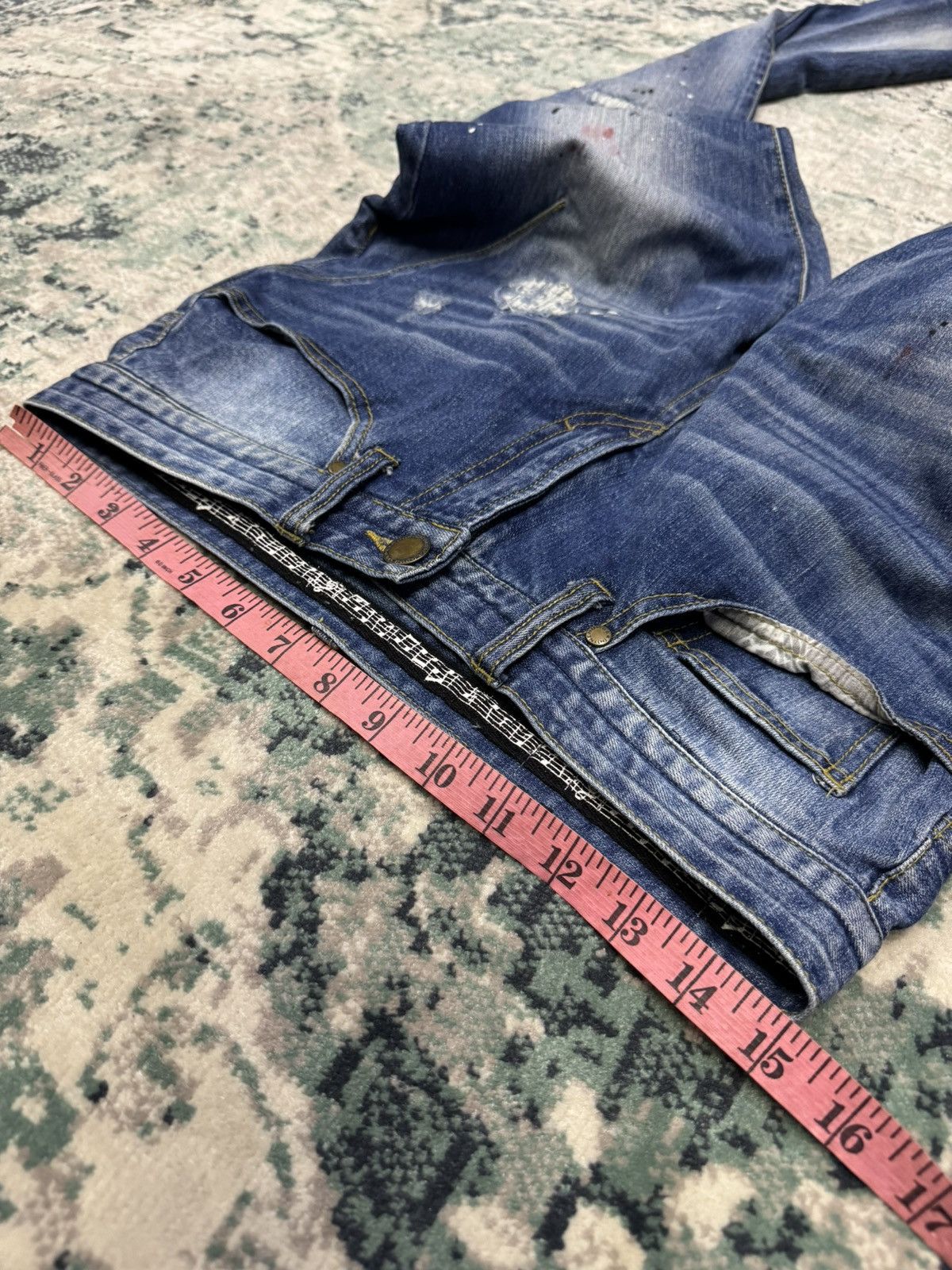 Loveless × Number (N)ine NUMBER NINE LOVELESS GUILD PRIME PAINT SPLATTER SKINNY JEANS Size US 30 / EU 46 - 3 Thumbnail