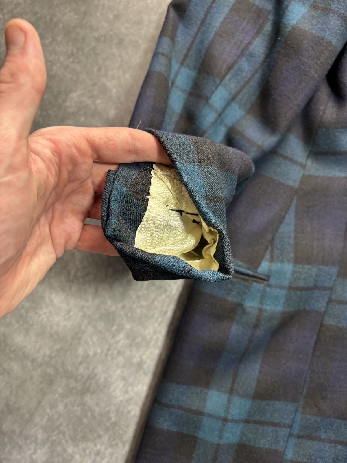 Vintage 1950s Plaid Blazer True Vintage Suit Jacket Wool 1940s Green Size 40R - 8 Thumbnail