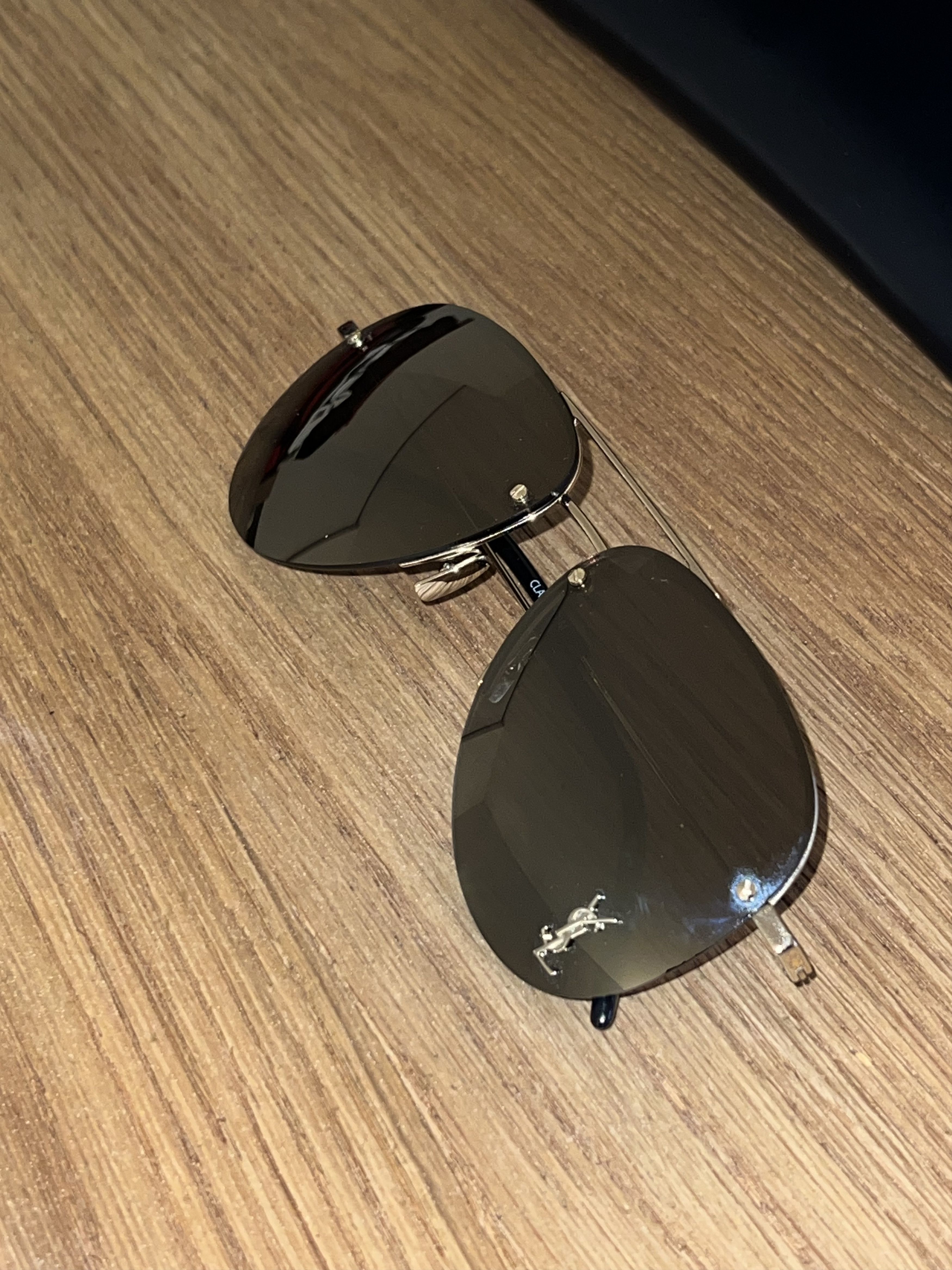 Yves Saint Laurent Rimless Aviator Sunglasses Size ONE SIZE - 2 Thumbnail