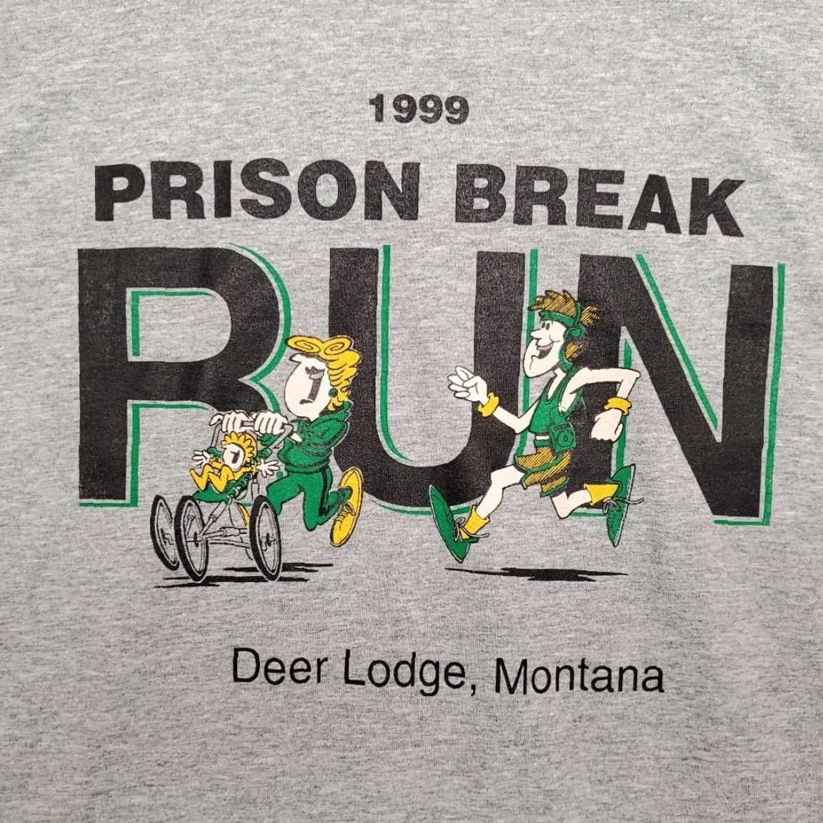 Vintage Vintage Montana Shirt Mens XL Gray Deer lodge Prison Break Run Race Y2K 90s TEE Size US XL / EU 56 / 4 - 2 Thumbnail