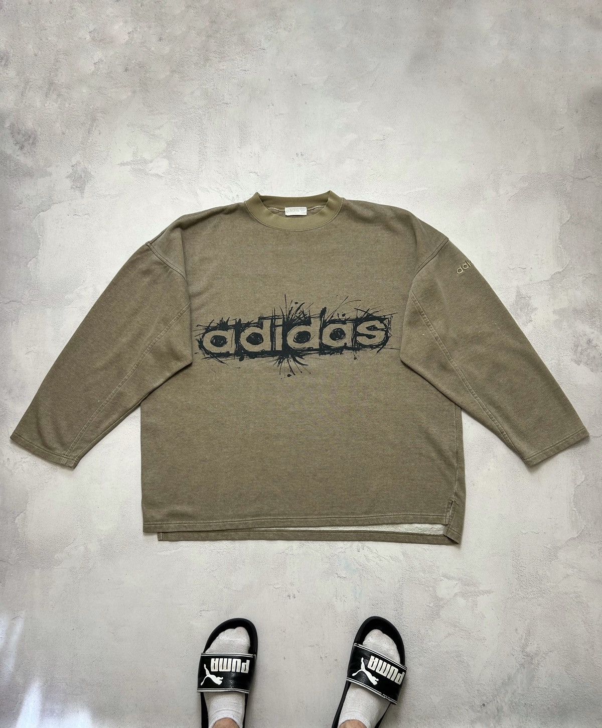 image of Adidas Retro In Herren Sweatshirt 80's in Olive, Men's (Size 2XL)