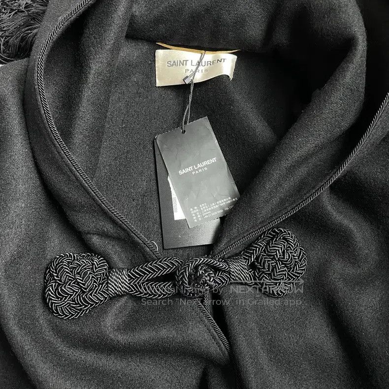 Saint Laurent Paris Saint Laurent Paris Black Cloak Pure Wool Overcoat Size XS / US 0-2 / IT 36-38 - 3 Thumbnail
