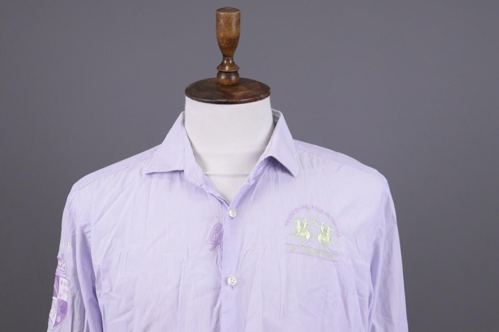 La Martina La Martina Buenos Aires Purple Pinstripe Shirt Size XXL Size US XXL / EU 58 / 5 - 2 Thumbnail