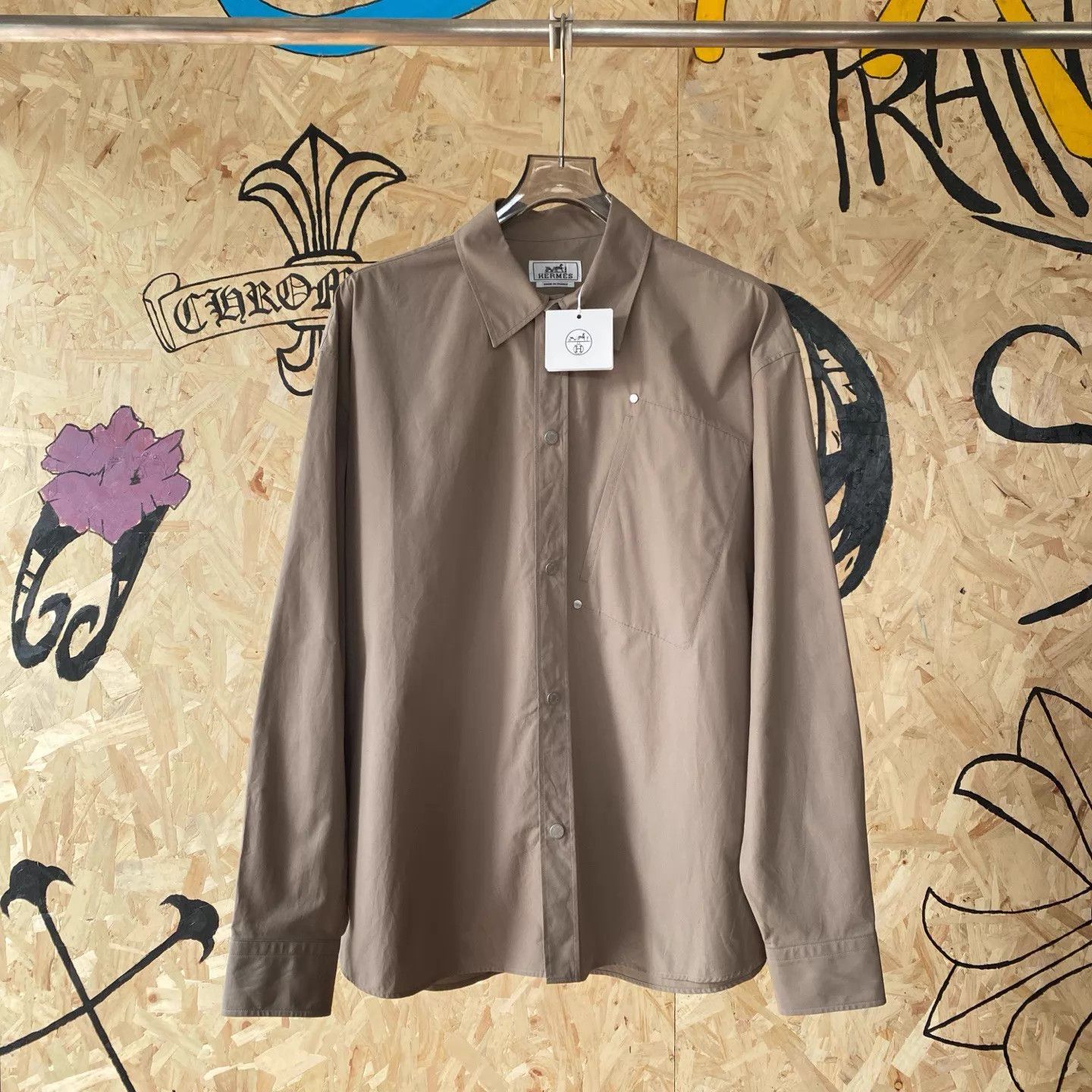 Hermes HERMES FW25 Classic Shirt-Style Button-Front Jacket 41 L Size US L / EU 52-54 / 3 - 1 Thumbnail