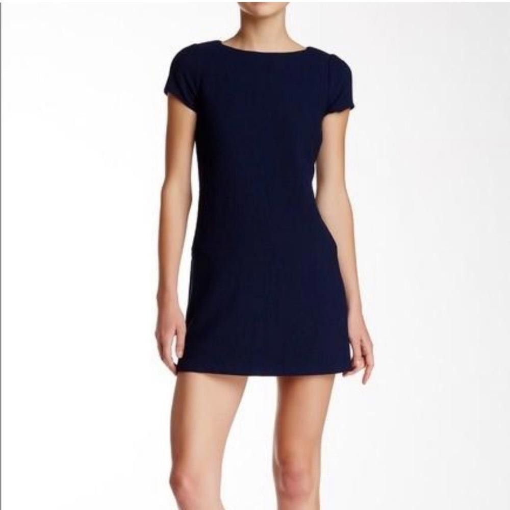 Designer Alice + Olivia Liv Drop-Waist Mini Shift Dress Navy Blue 2 Size XS / US 0-2 / IT 36-38 - 1 Thumbnail