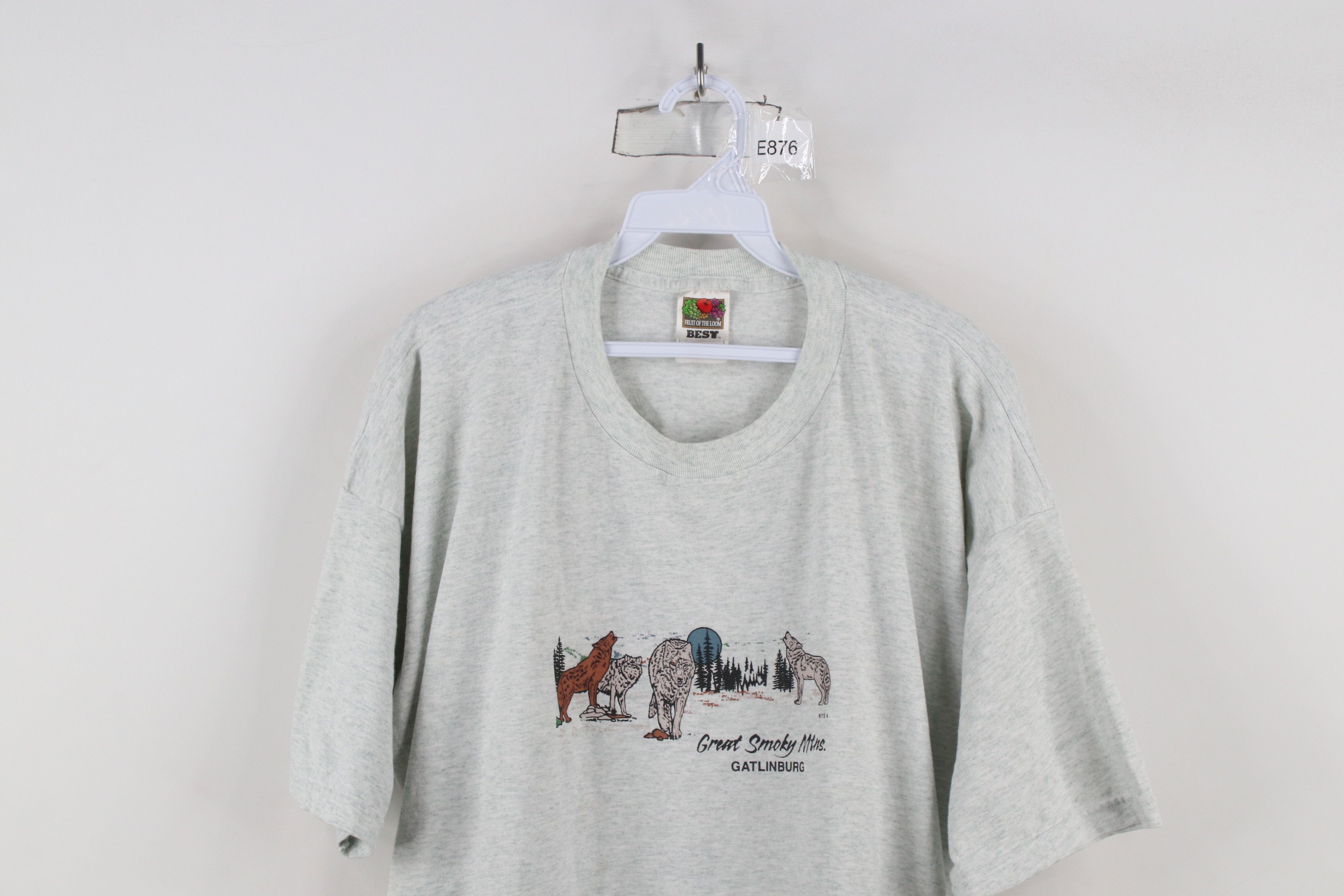 Vintage Vintage 90s Streetwear Great Smoky Mountains Wolf T-Shirt Size US XXL / EU 58 / 5 - 2 Thumbnail