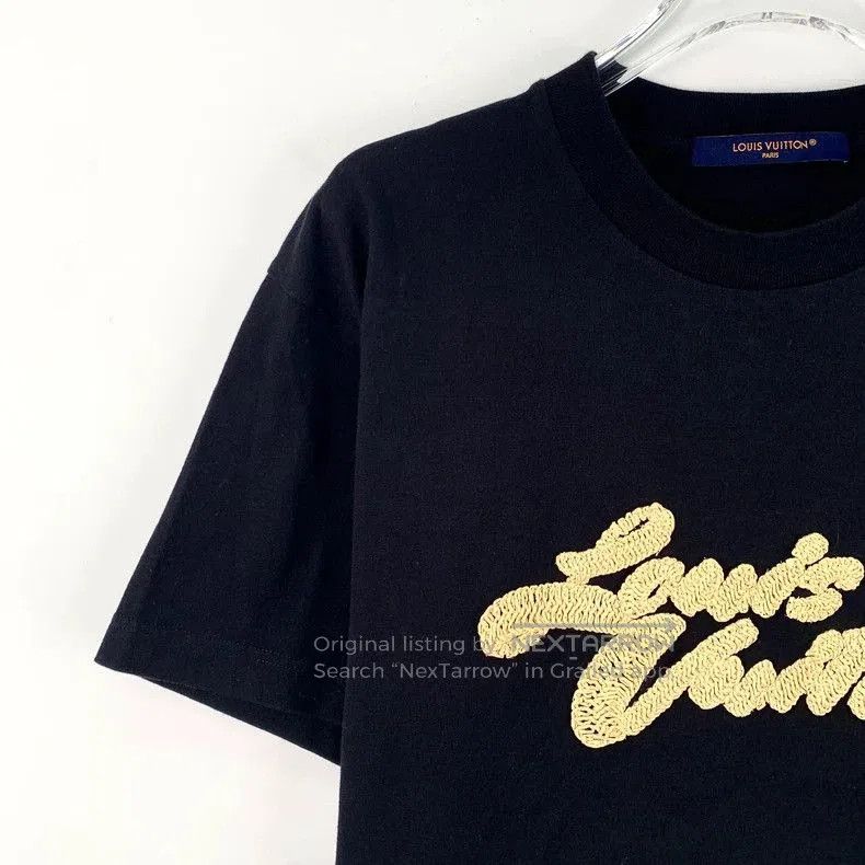 Louis Vuitton Louis Vuitton Black Logo Embroidered T. Size US S / EU 44-46 / 1 - 3 Thumbnail