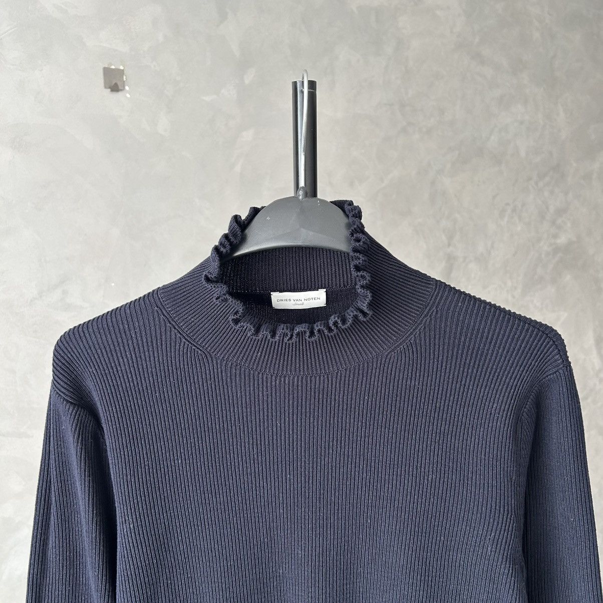 Dries Van Noten Dries Van Noten Ribbed Peplum Ruffle Neck Sweater I Size S / US 4 / IT 40 - 3 Thumbnail