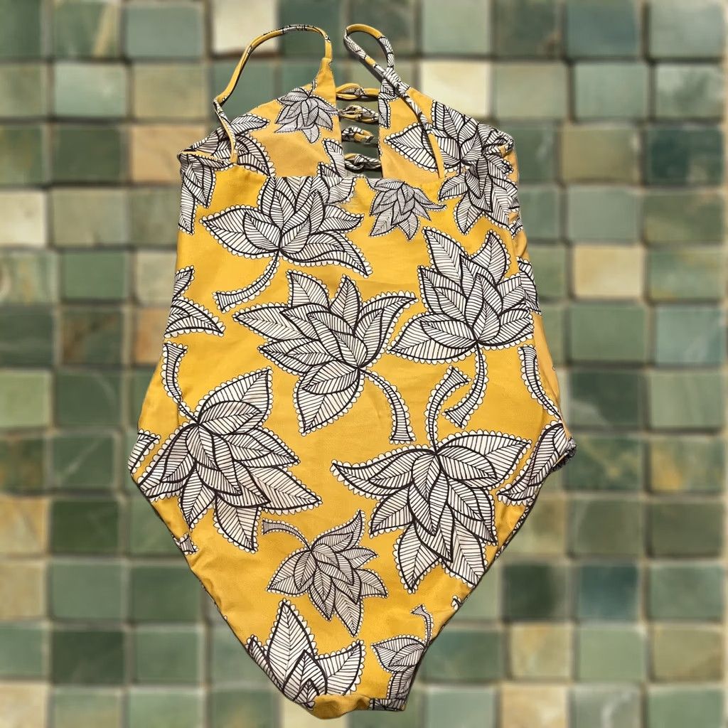 Vintage AILA BLUE Bella Vita Limone Cheeky Swimsuit Yellow Bright Plunge M - Womens Regular Nylon Blend One Piece Size ONE SIZE - 1 Thumbnail