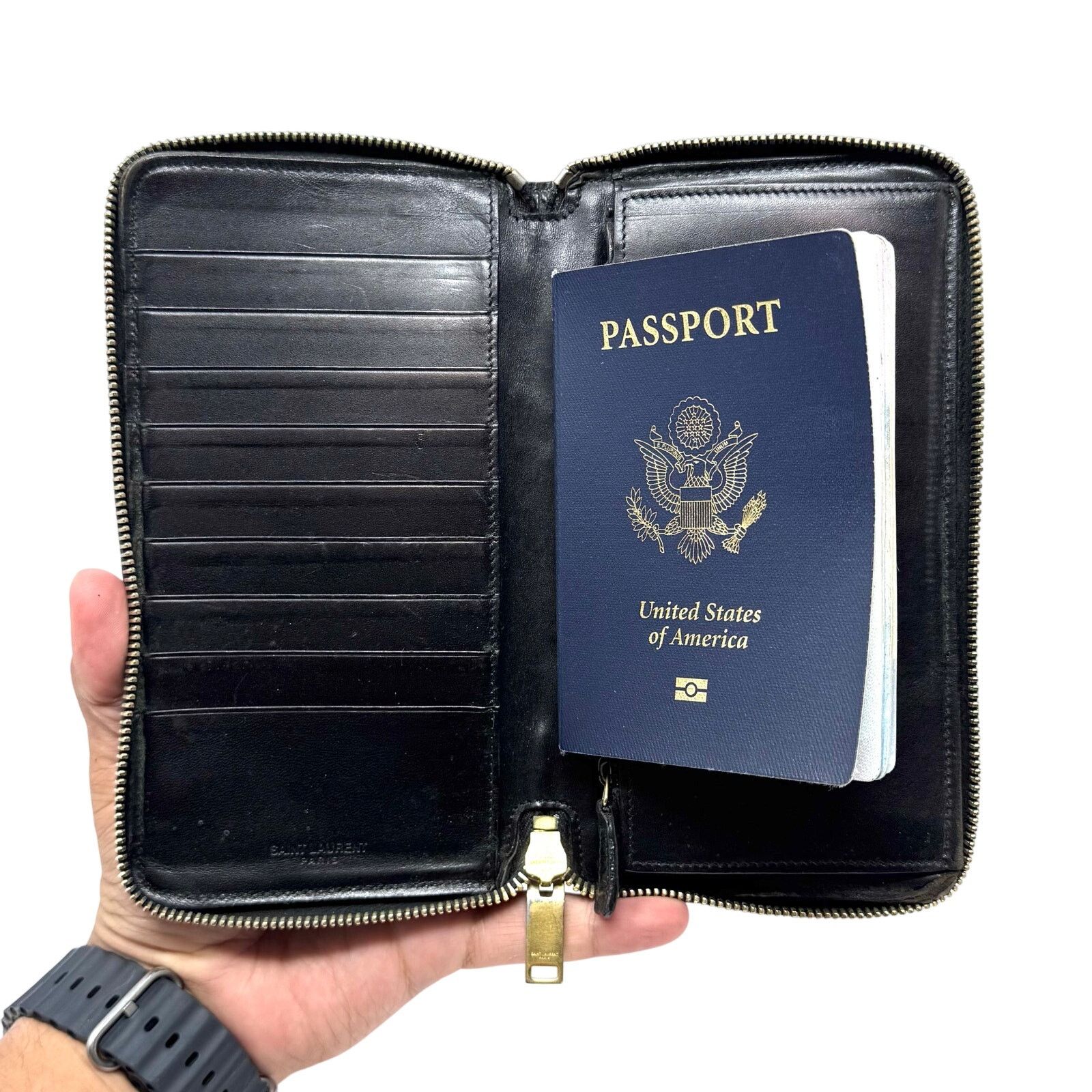 Saint Laurent Paris YSL Logo Zipper Wallet Size ONE SIZE - 14 Thumbnail