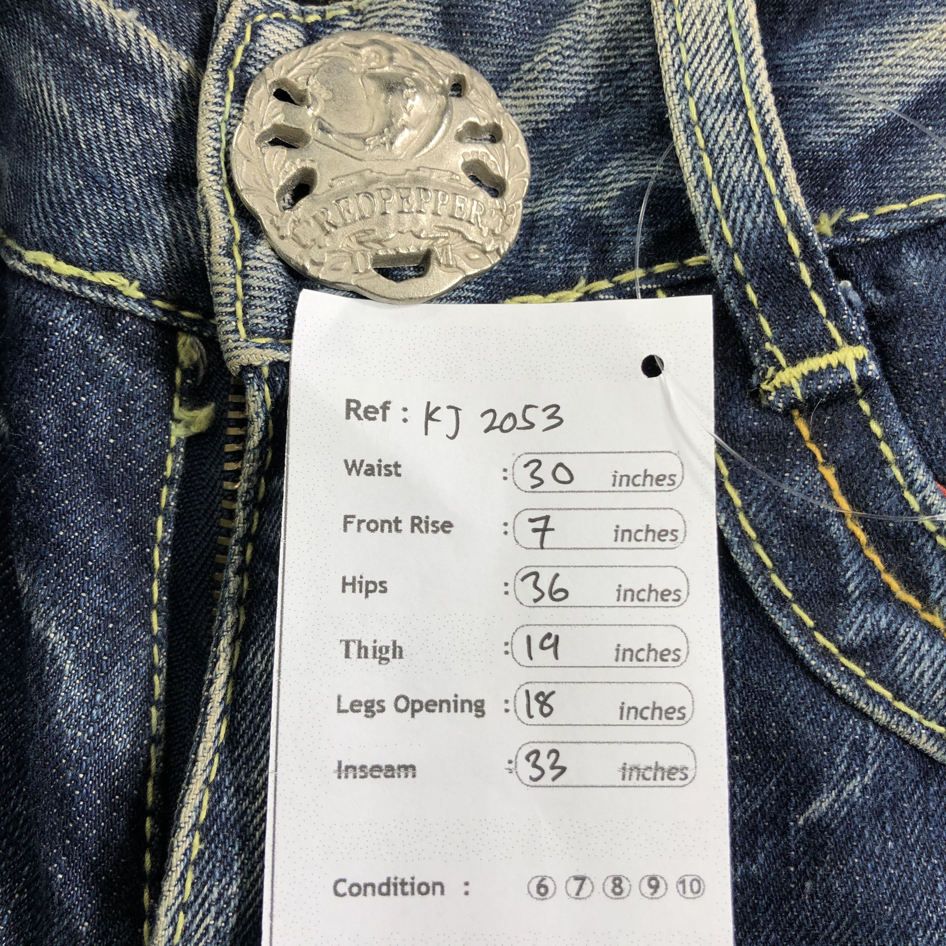 Japanese Brand Red Pepper Faded Blue Flared Jeans KJ2053 Size 26" / US 2 / IT 38 - 15 Thumbnail