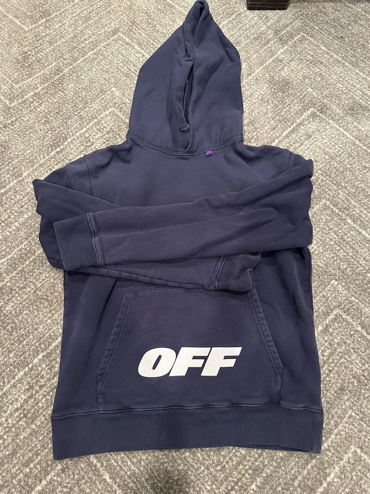 Off White OFF WHITE NAVY HOODIE Grailed