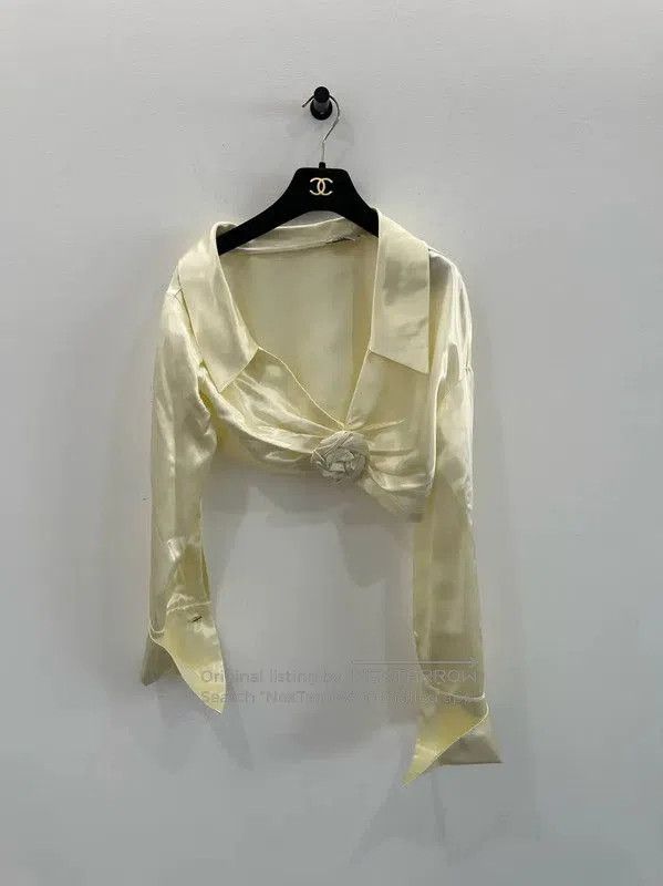 Fendi Fendi Cream Silk Women's Shirt . Size L / US 10 / IT 46 - 1 Thumbnail
