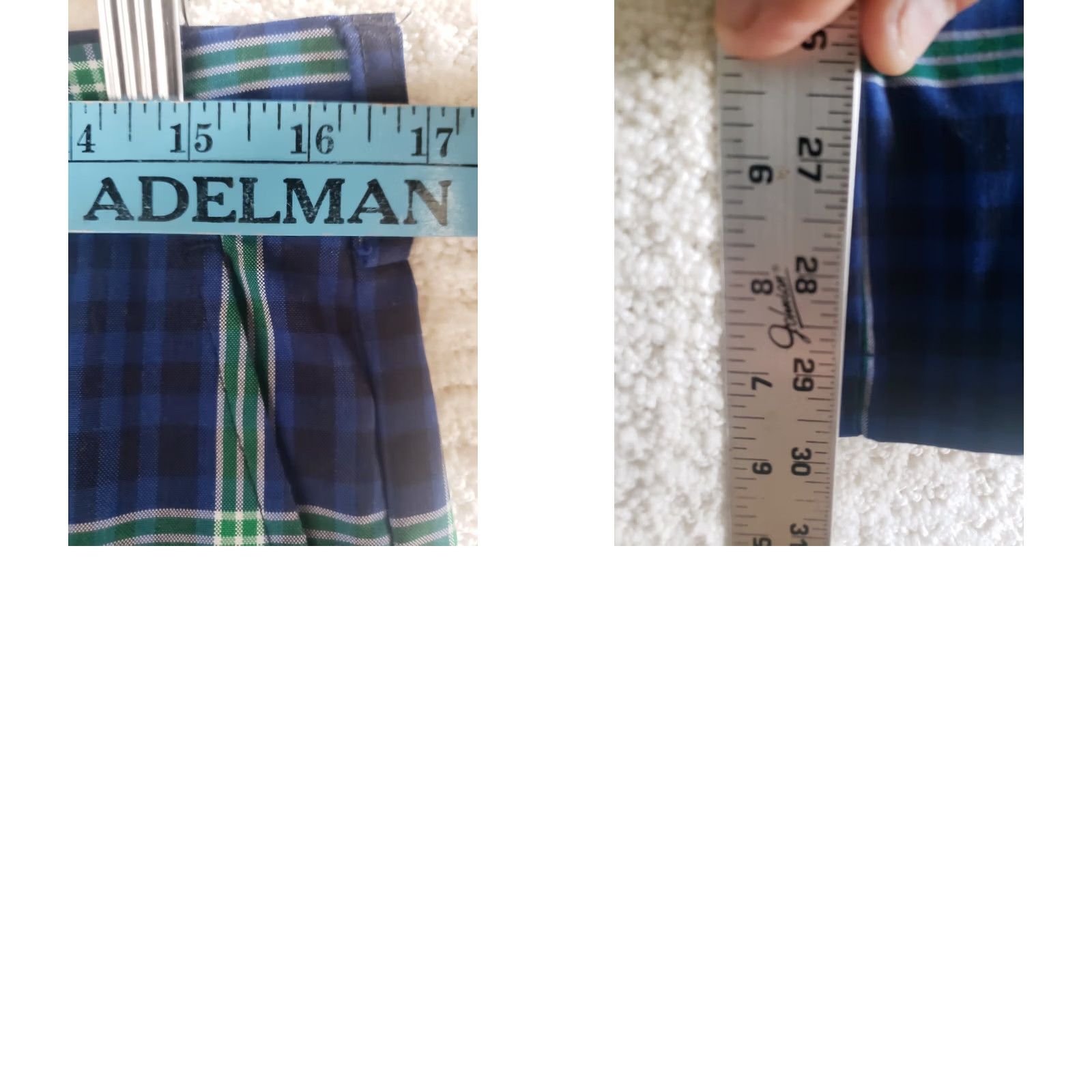 Izod Izod Golf Pants Mens 32x30 Blue Green Plaid Stretch Polyester Spandex Slimming Moisture Wicking Zip Slash Pockets Casual, Travel, Wedding, Golf Size US 32 / EU 48 - 10 Thumbnail