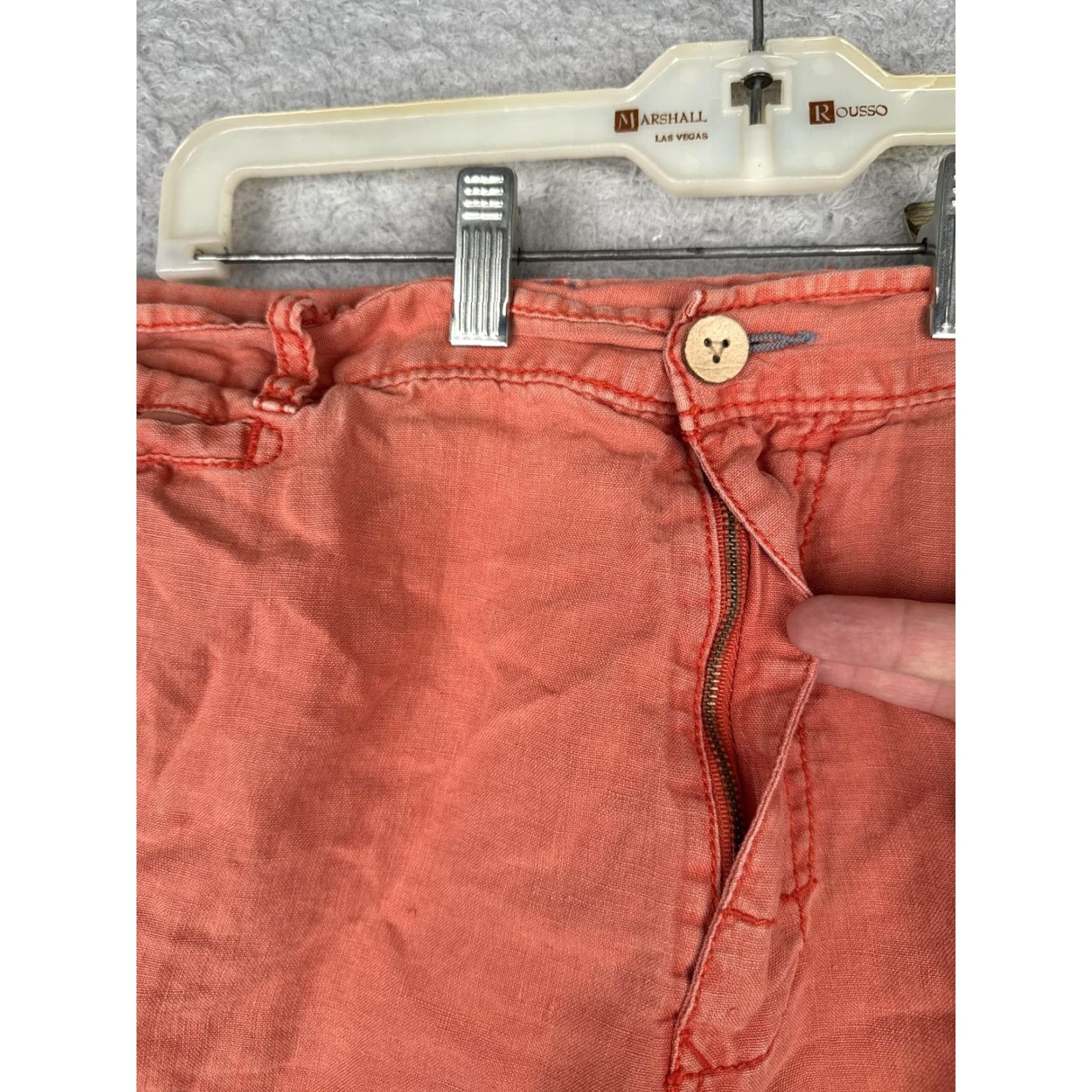 Tommy Bahama Tommy Bahama Shorts Mens 42 Relaxed Chino Flat Front Linen 11" Casual Beach Orange - Mens, 42, Linen, Flat Front, Pockets, Zip Fly Size US 42 / EU 58 - 6 Thumbnail