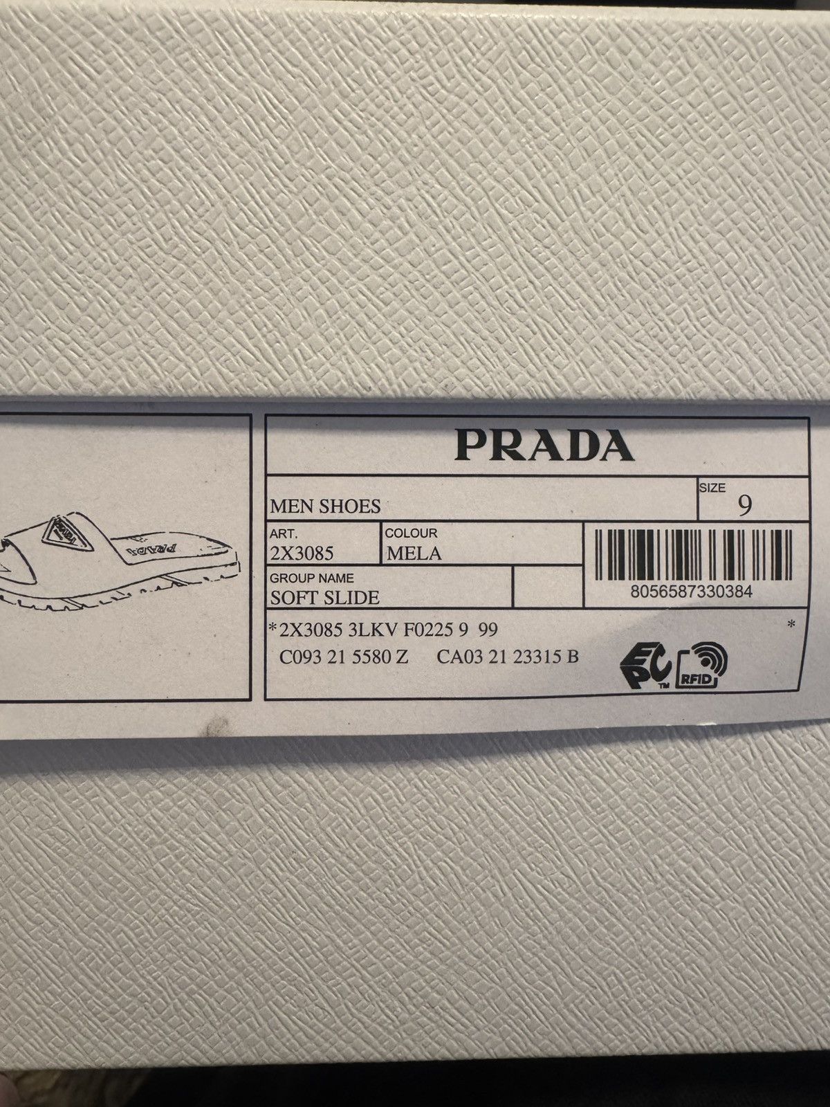 Prada NIB $525 Prada Triangle Logo Embossed Rubber Slides Sandals Size US 10 / EU 43 - 9 Thumbnail