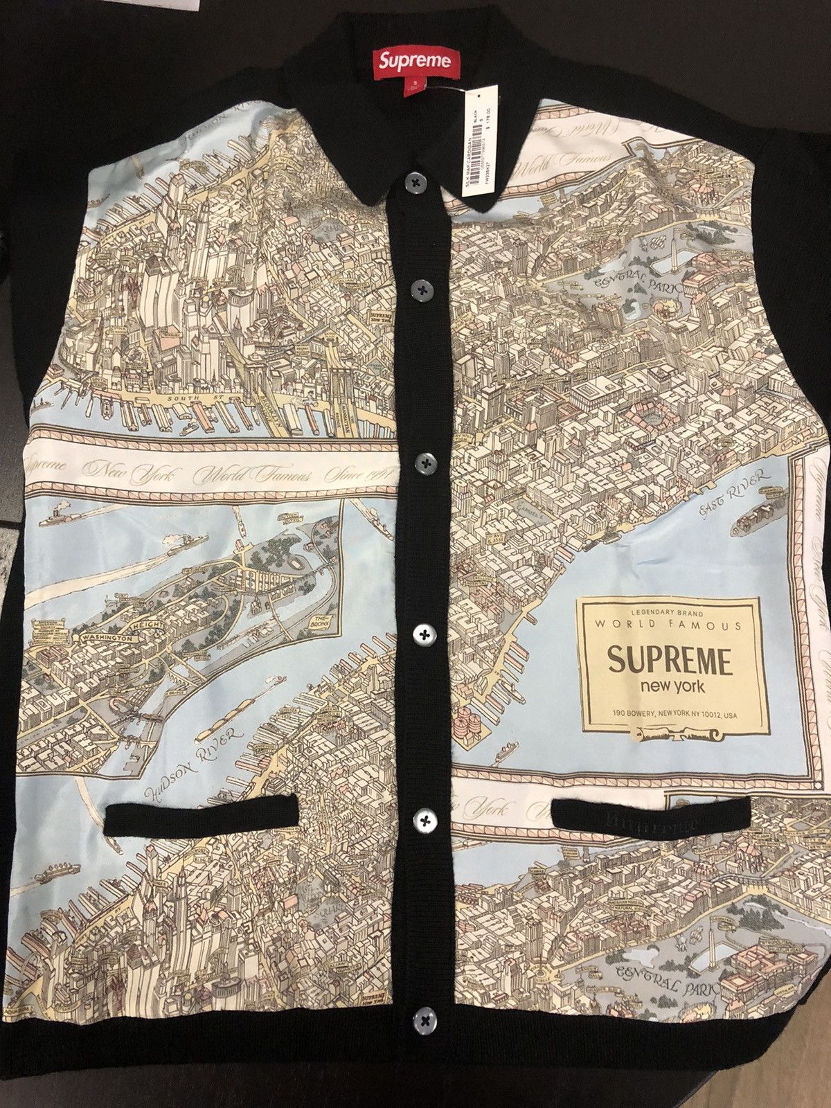 ラウンド supreme Silk Map Cardigan マスタード M 新品 ニット