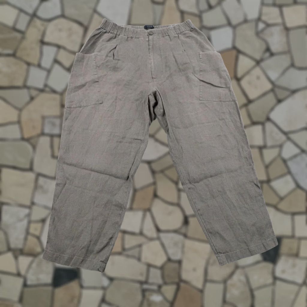 Cos COS Pants Mens 36R Green True Hemp Baggy Loose Wide Leg Tapered Cropped Relaxed Size US 36 / EU 52 - 1 Thumbnail