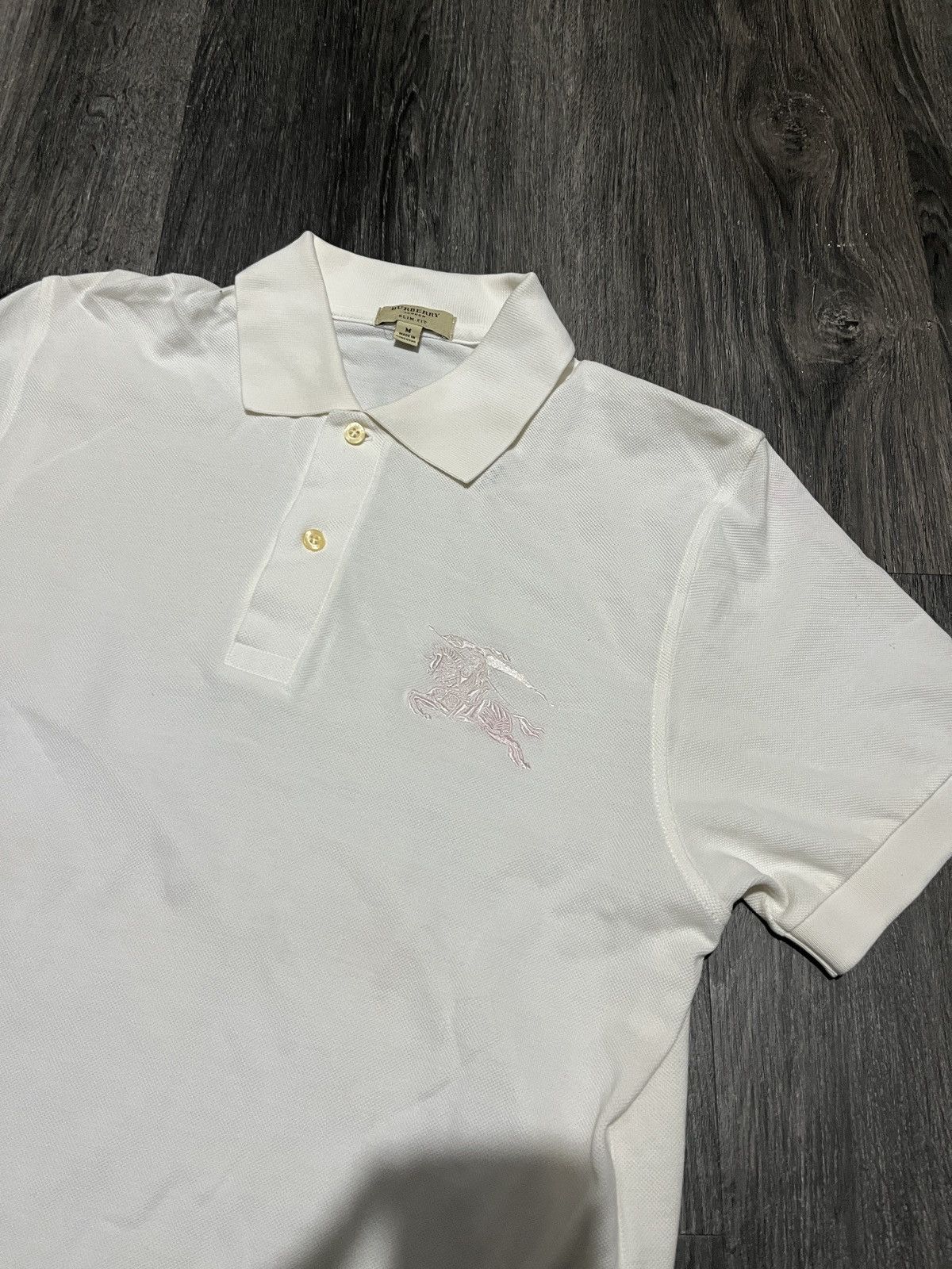 Burberry Burberry white big horse polo shirt Size US M / EU 48-50 / 2 - 2 Thumbnail