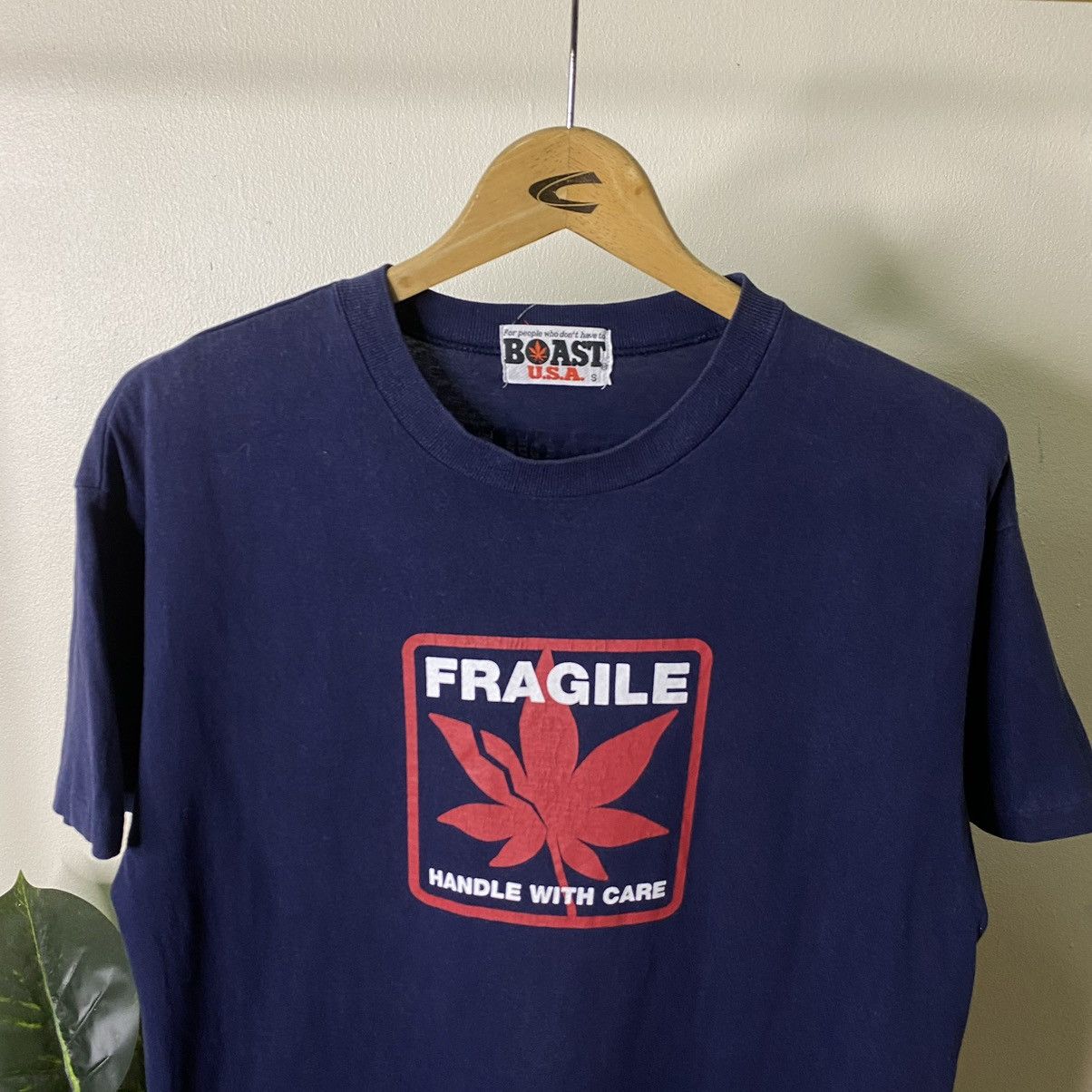 Vintage Vintage 1990s Marijuana Leaf Handle With Care Humor Tee Size US M / EU 48-50 / 2 - 2 Thumbnail