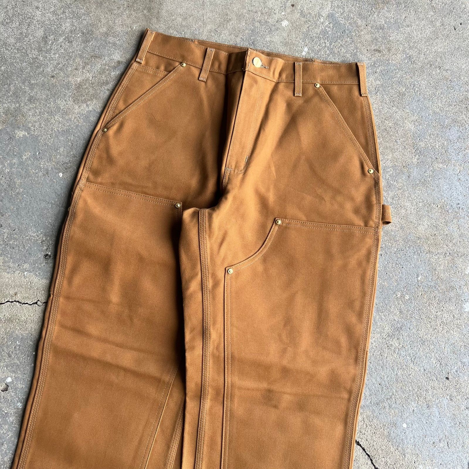 Vintage carhartt brown y2k double knee work carpenter pants