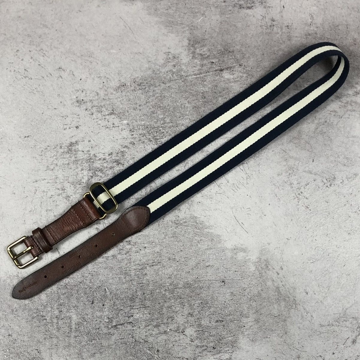Polo Ralph Lauren Vintage 90s Polo Ralph Lauren Striped Leather Belt Size ONE SIZE - 5 Thumbnail