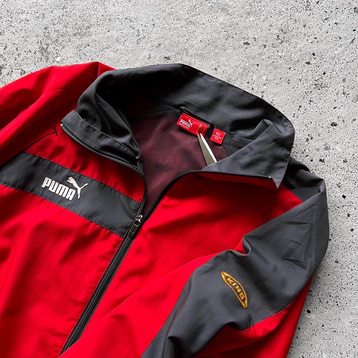 Puma × Vintage Puma King Mens Vintage 00s Red Full Zip Jacket Pockets Logo Size US L / EU 52-54 / 3 - 4 Thumbnail
