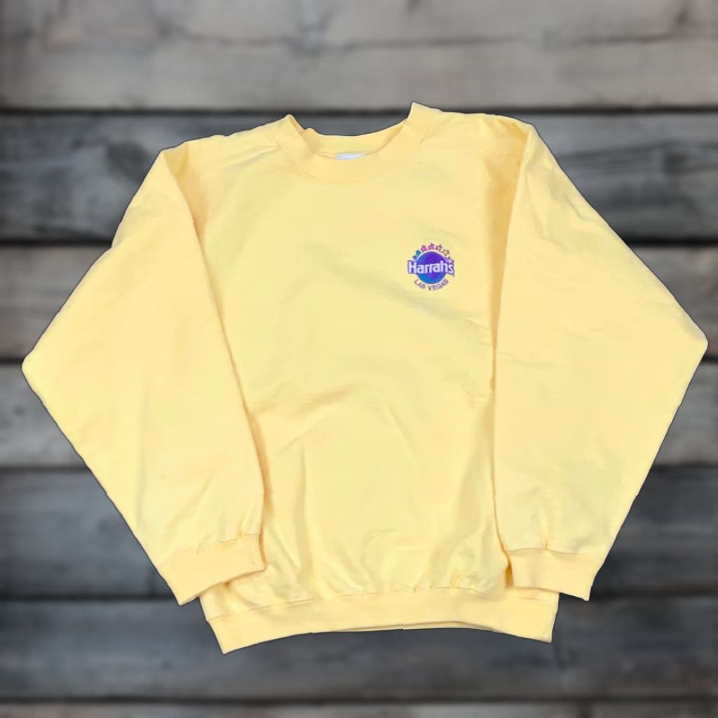 Vintage VTG Harrah's Las Vegas Sweatshirt The Cotton Exchange Mens Adult Small Yellow Embroidered 90s Retro Size US S / EU 44-46 / 1 - 1 Thumbnail