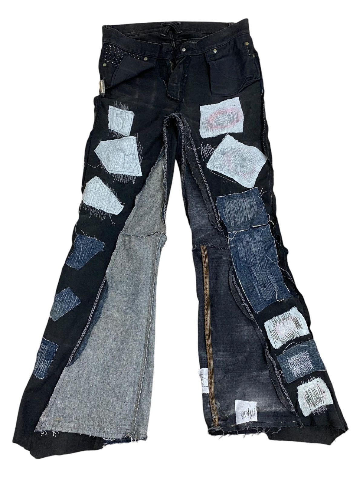 If Six Was Nine × Japanese Brand × Le Grande Bleu (L.G.B.) Vintage Z. Vargas Wide Legs Uruboros Heavy Stiched Studded Size US 31 - 20 Thumbnail