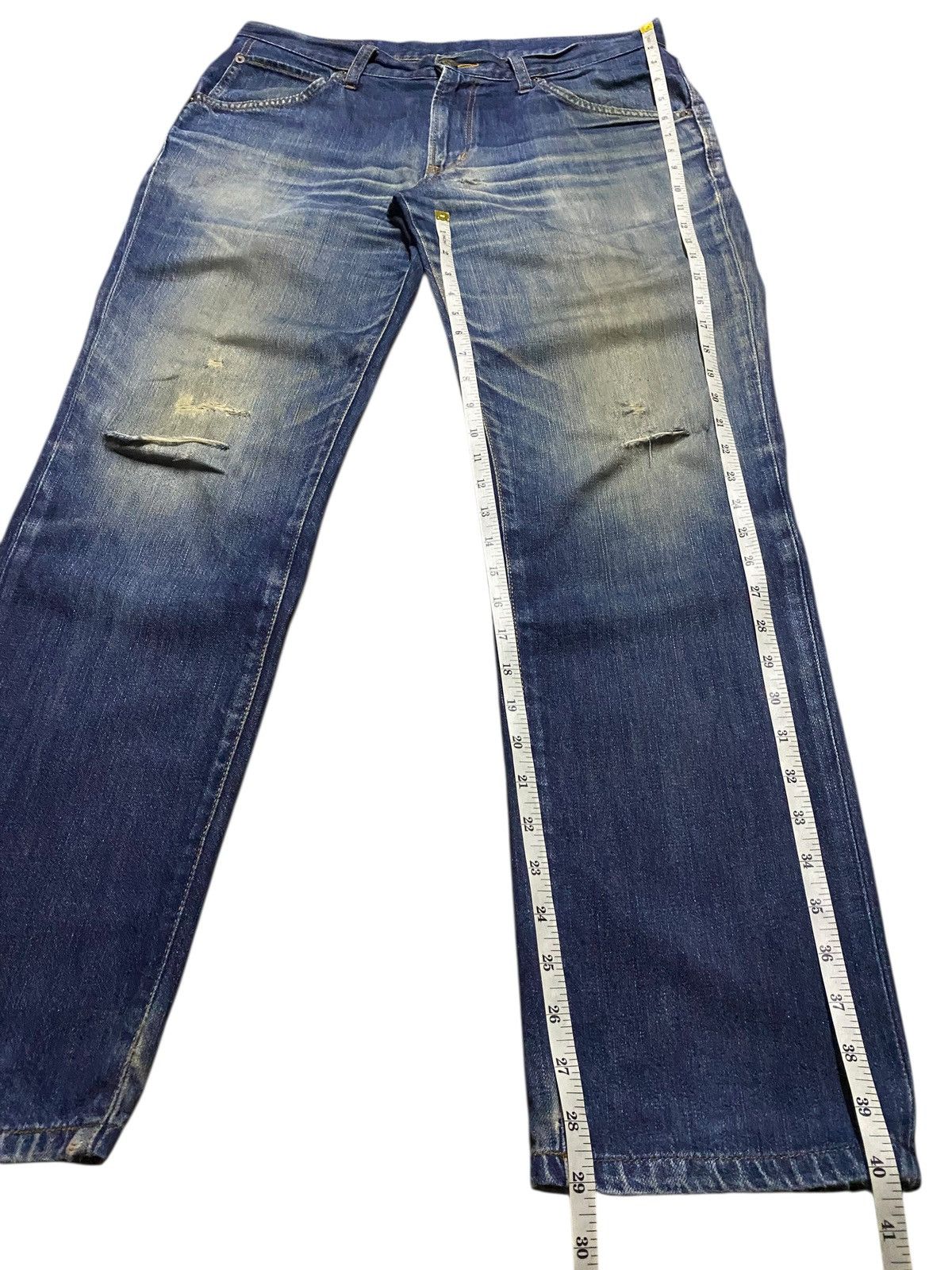 Edwin Vintage Edwin EV Mud Wash Distressed Straight Fit Jeans Size US 34 / EU 50 - 12 Thumbnail