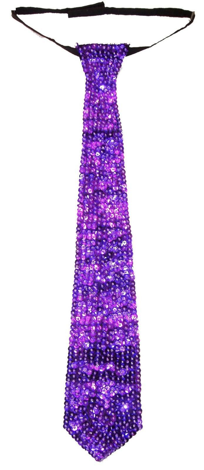 Designer Sequin Neck Tie PURPLE Adult Unisex Size ONE SIZE - 1 Preview