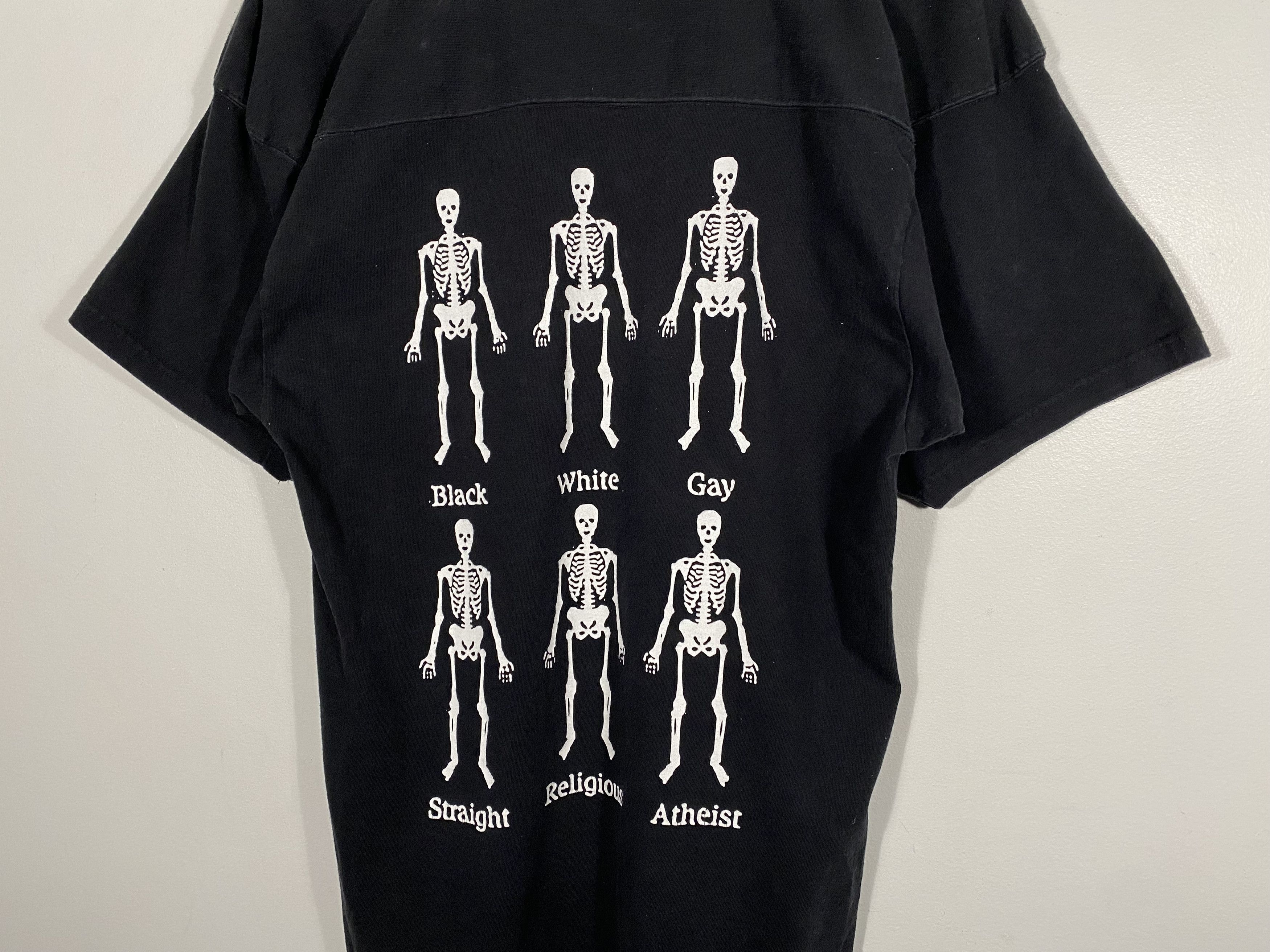 Pleasures Pleasures Now Bones Crewneck T-shirt Black / White Size US M / EU 48-50 / 2 - 6 Thumbnail