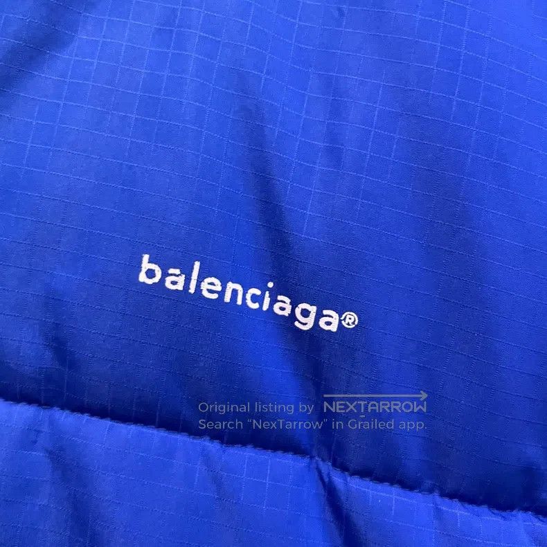 Balenciaga Balenciaga Blue Printed Logo Down Jacket Size US S / EU 44-46 / 1 - 2 Thumbnail