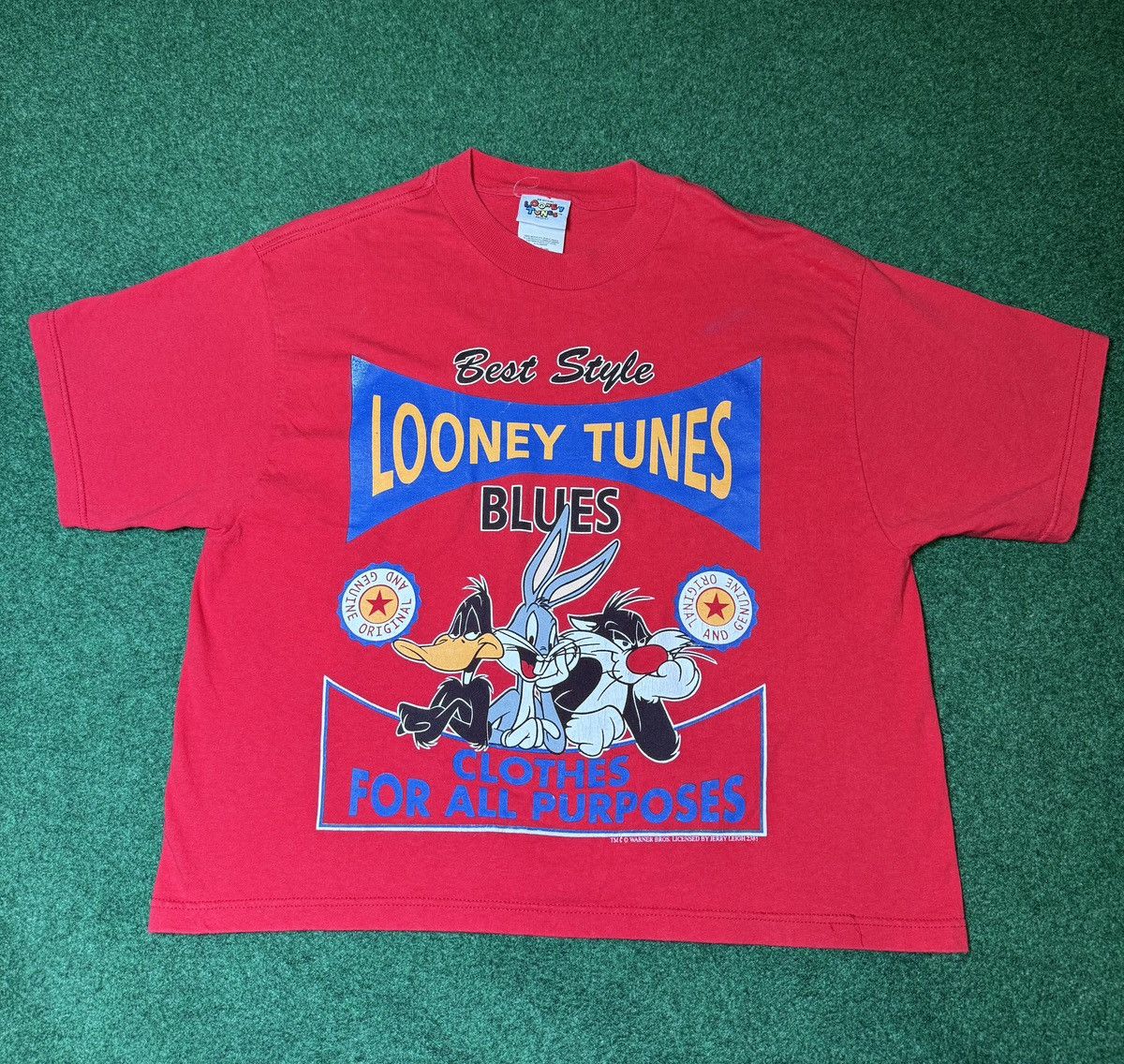 Vintage × Warner Bros Vintage 90s Looney Tunes Medium Crop Top Boxy T Shirt Size M / US 6-8 / IT 42-44 - 1 Thumbnail