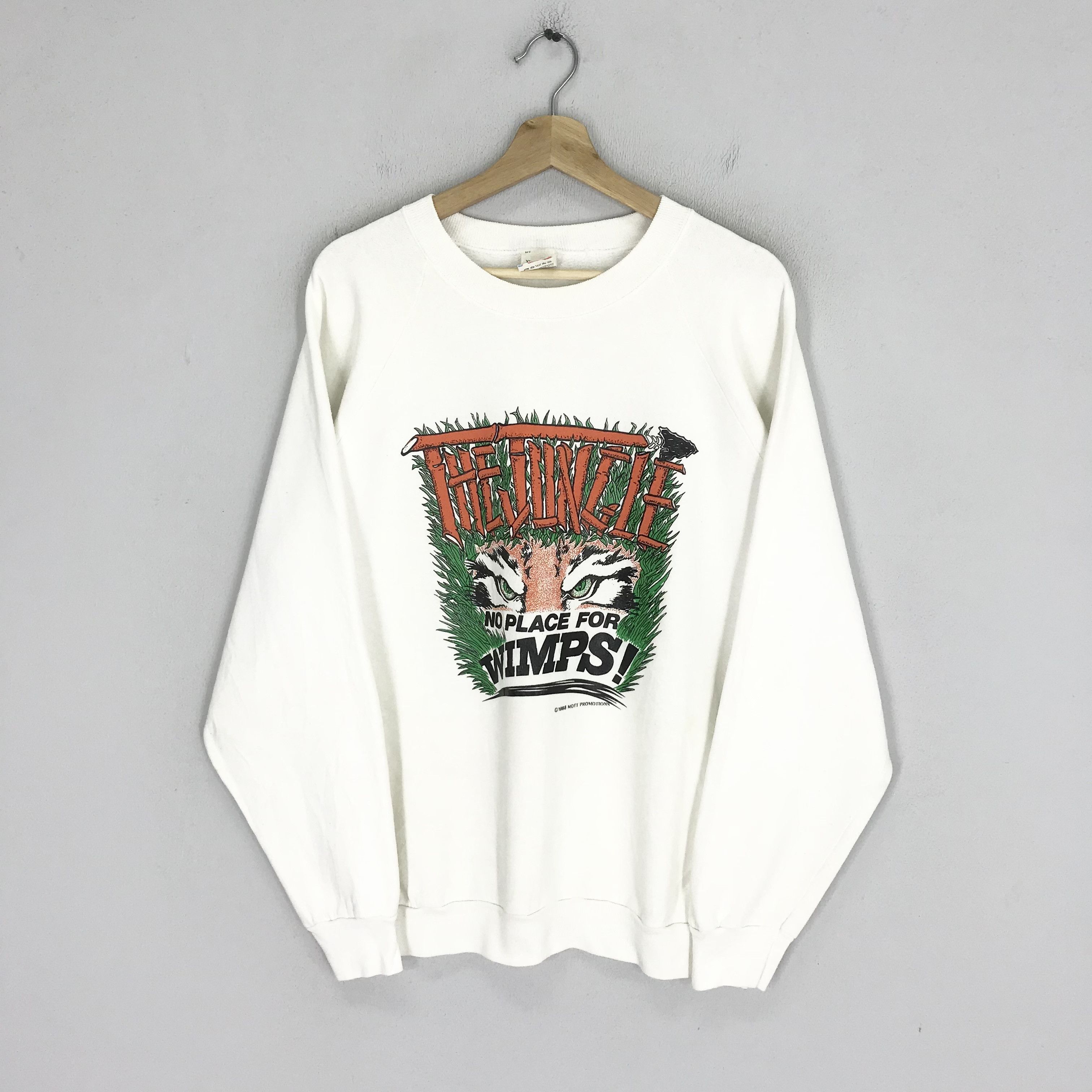 Jungles Vintage 90's The Jungle White Sweatshirt Large - 475 Size US L / EU 52-54 / 3 - 1 Thumbnail