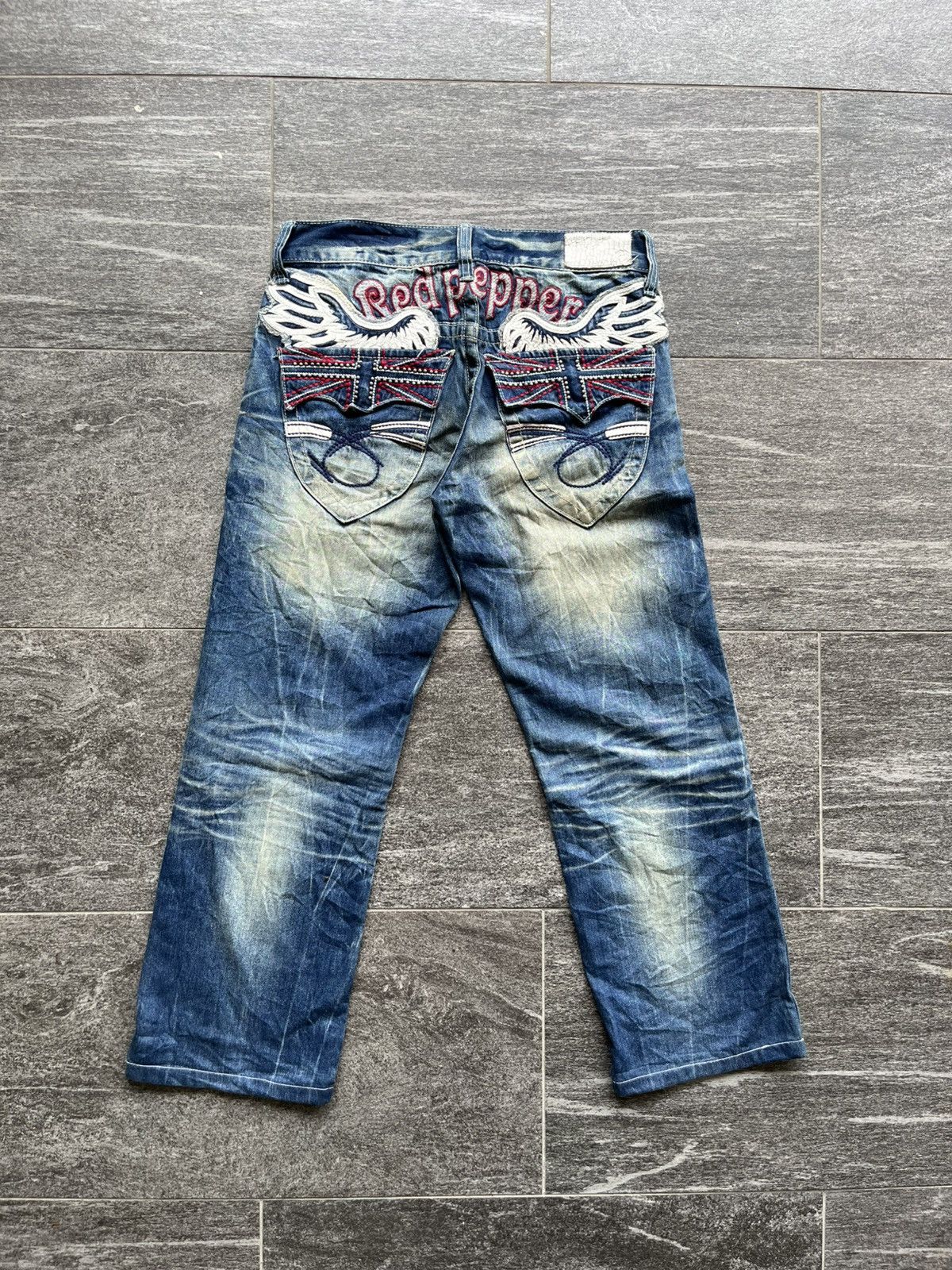 Other Red Pepper Wing & UK Flag Embroidered Denim Size US 30 / EU 46 - 1 Thumbnail